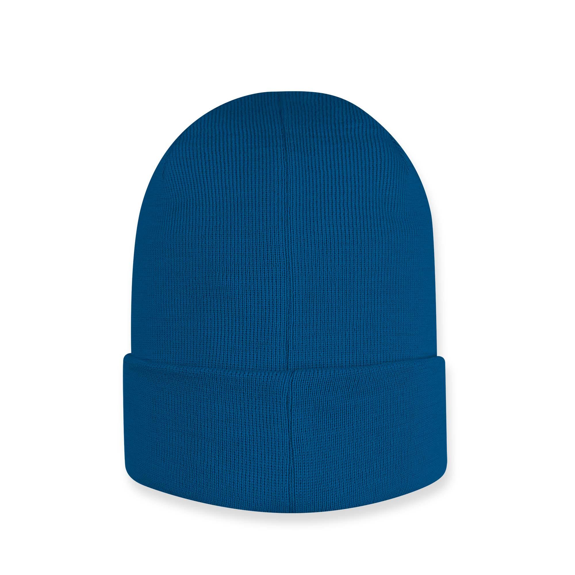 Blue fine knit merino wool cap kids