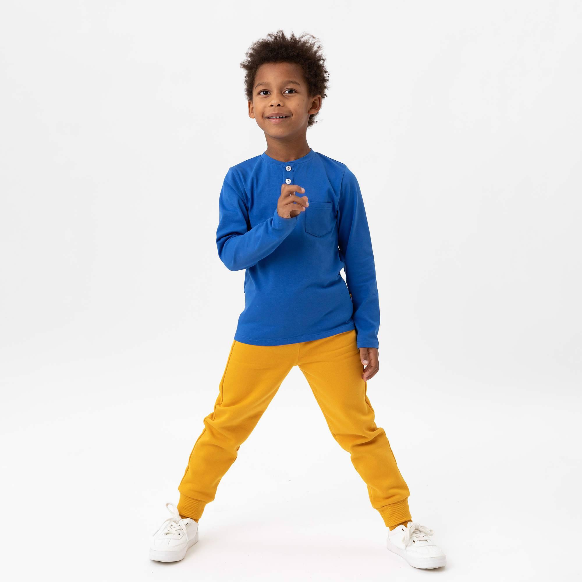 Mustard fleece-lined joggers kids