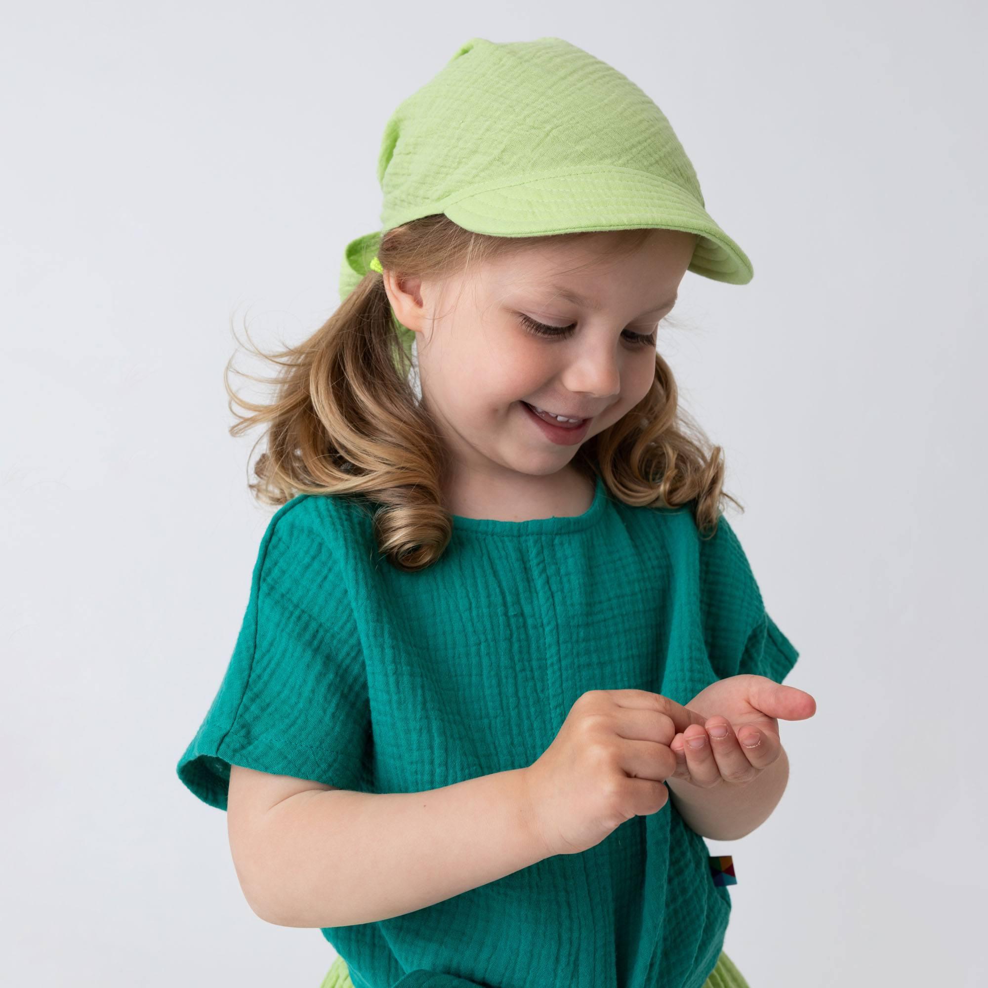 Lime muslin bandana hat