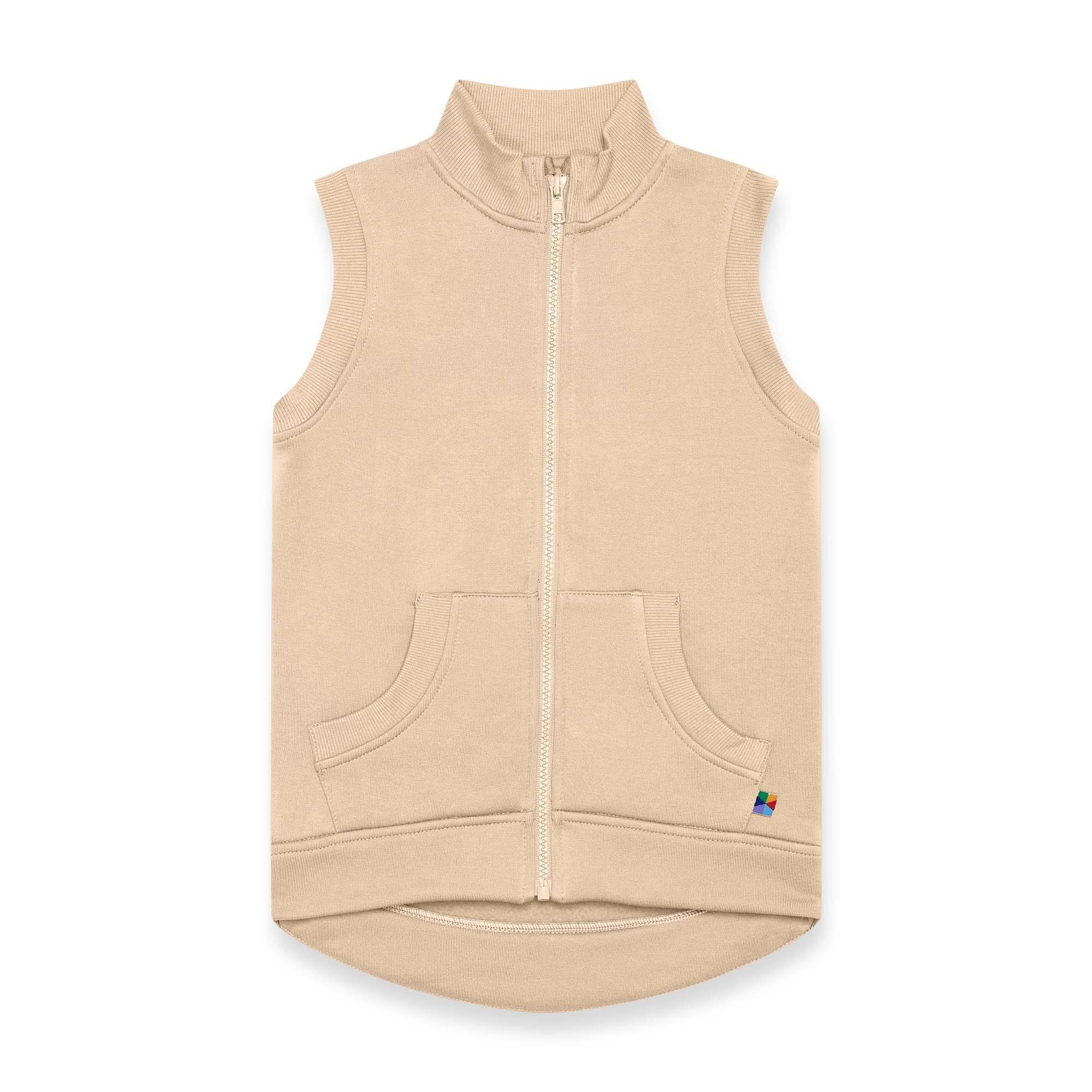 Beige zip-up vest