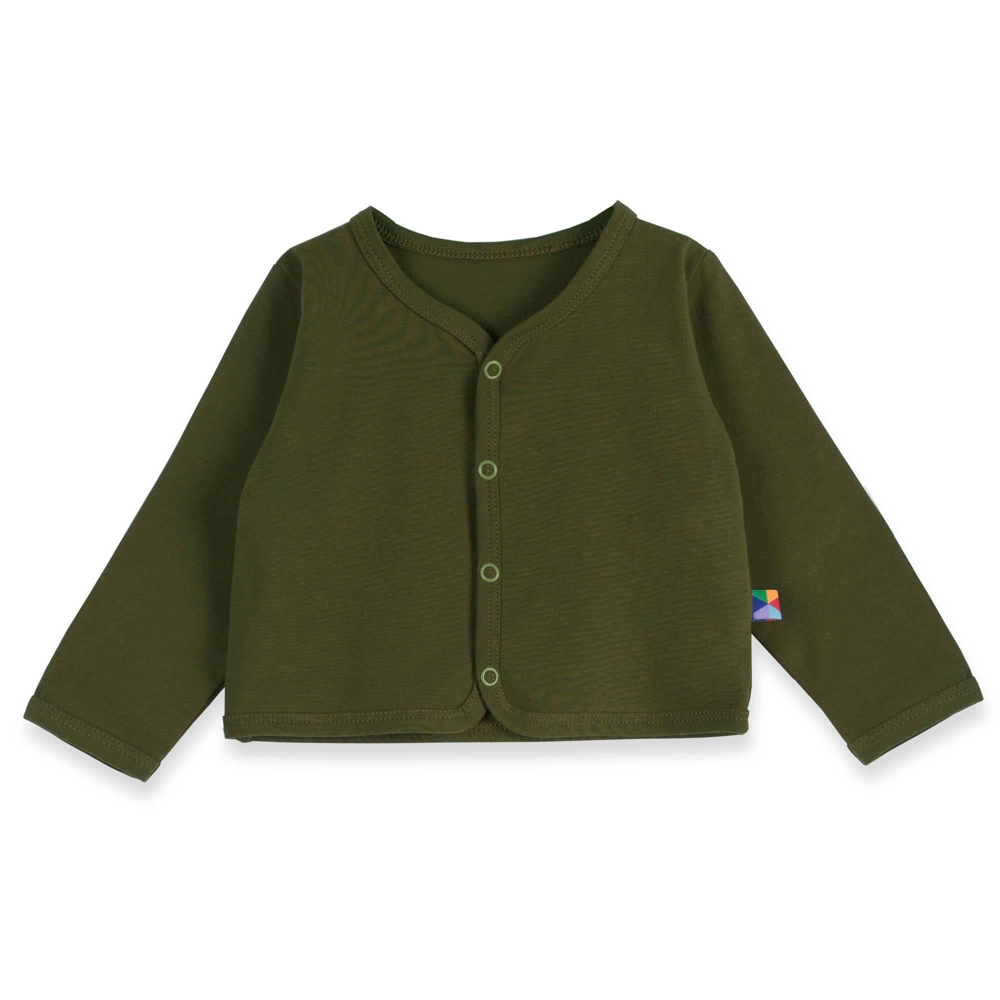 Khaki button-front cardigan