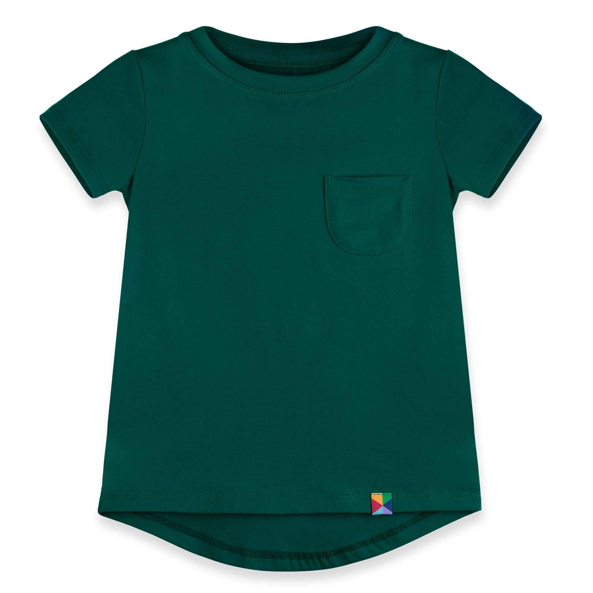 Bottle-green T-shirt with a pocket Junior