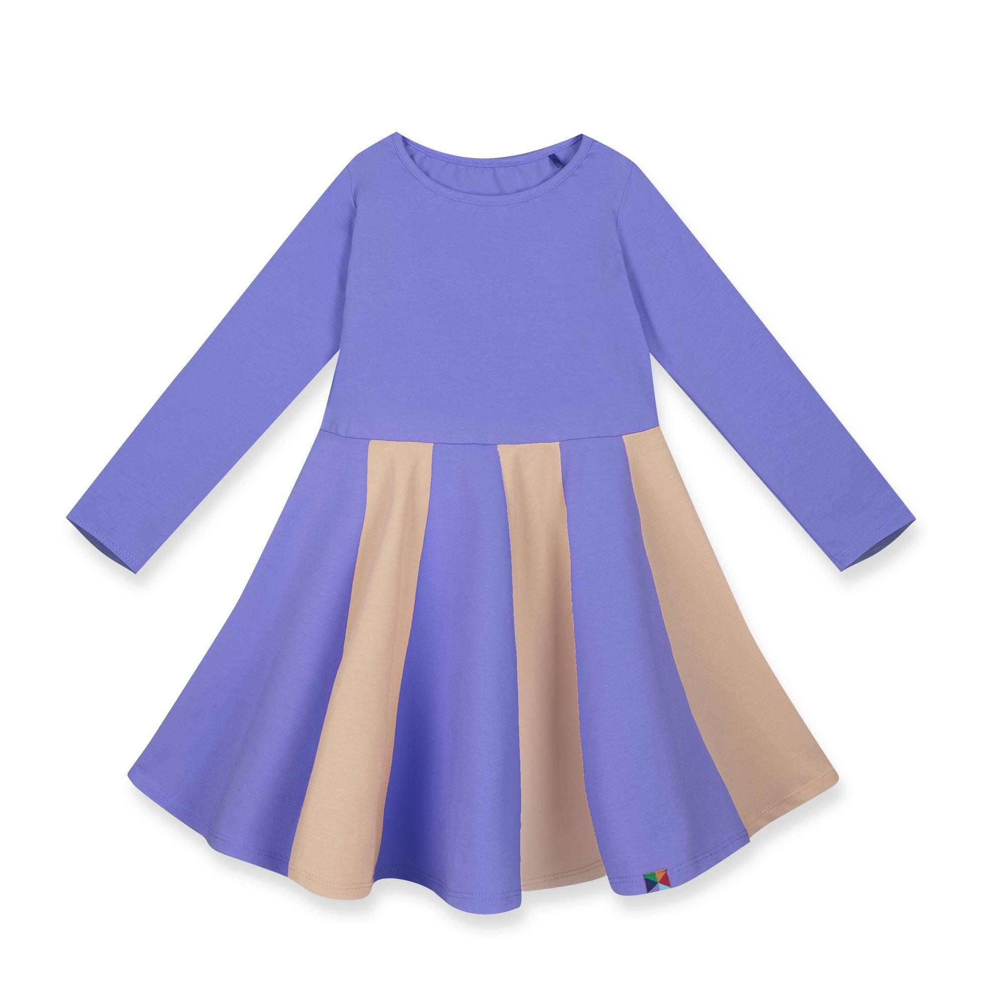 Very peri - beige two-tone frill dress