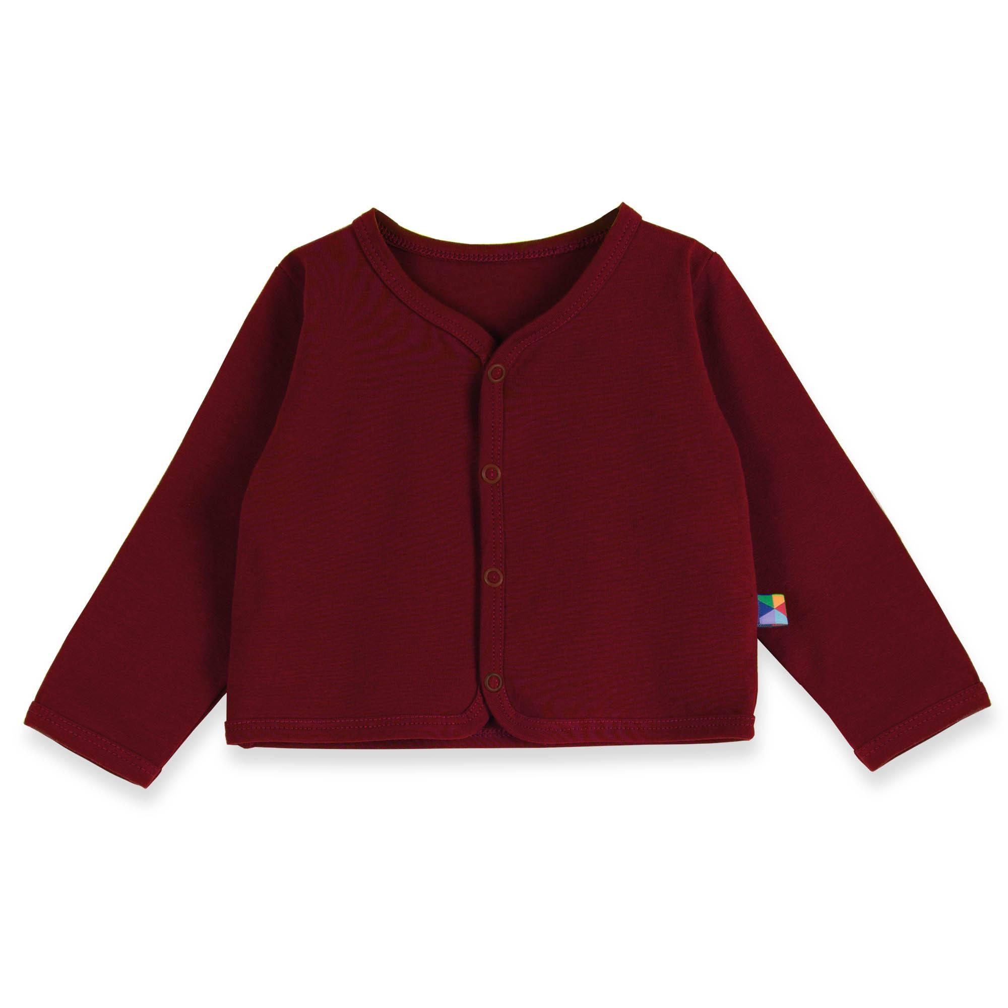 Burgundy button-front cardigan