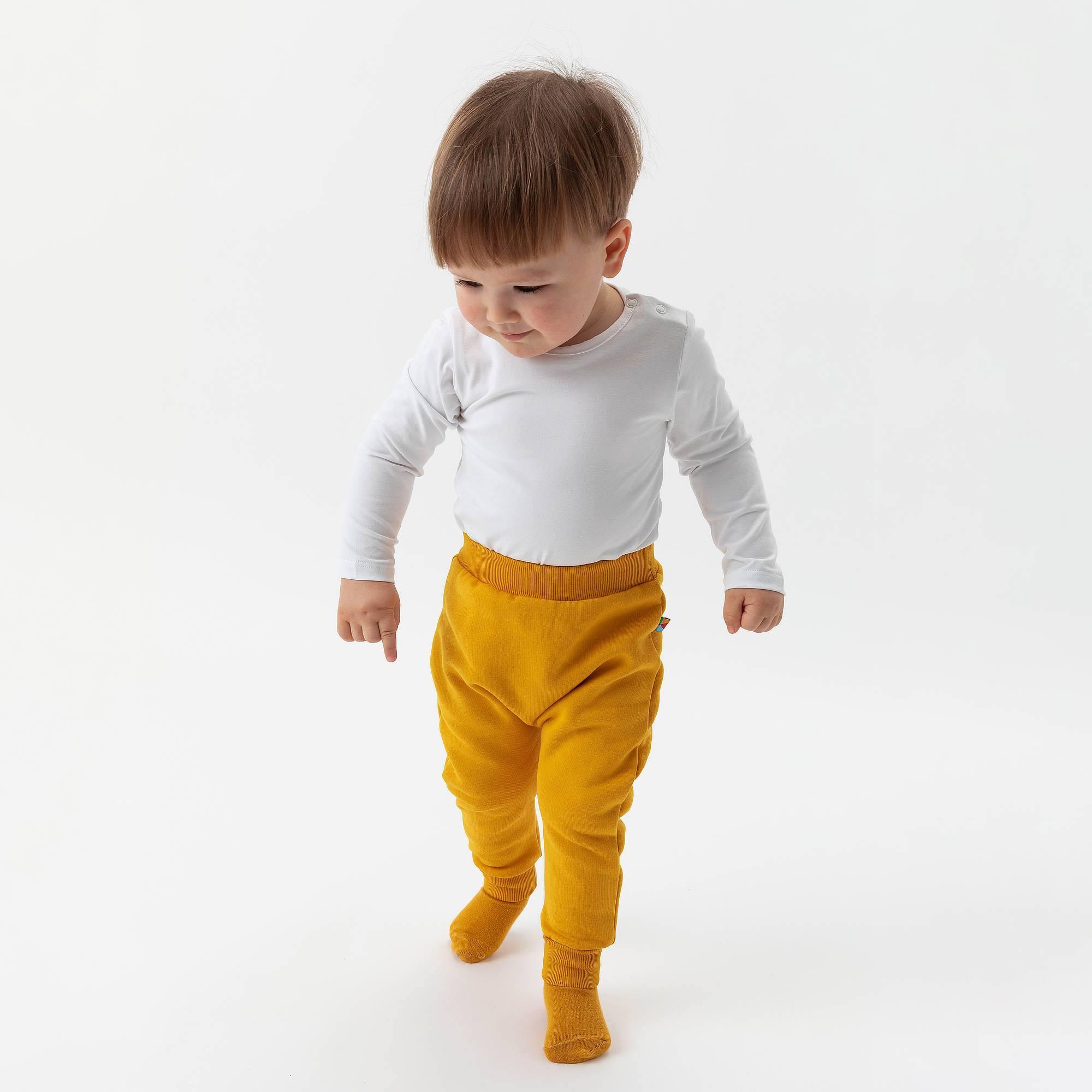 Mustard fleece-lined joggers Baby