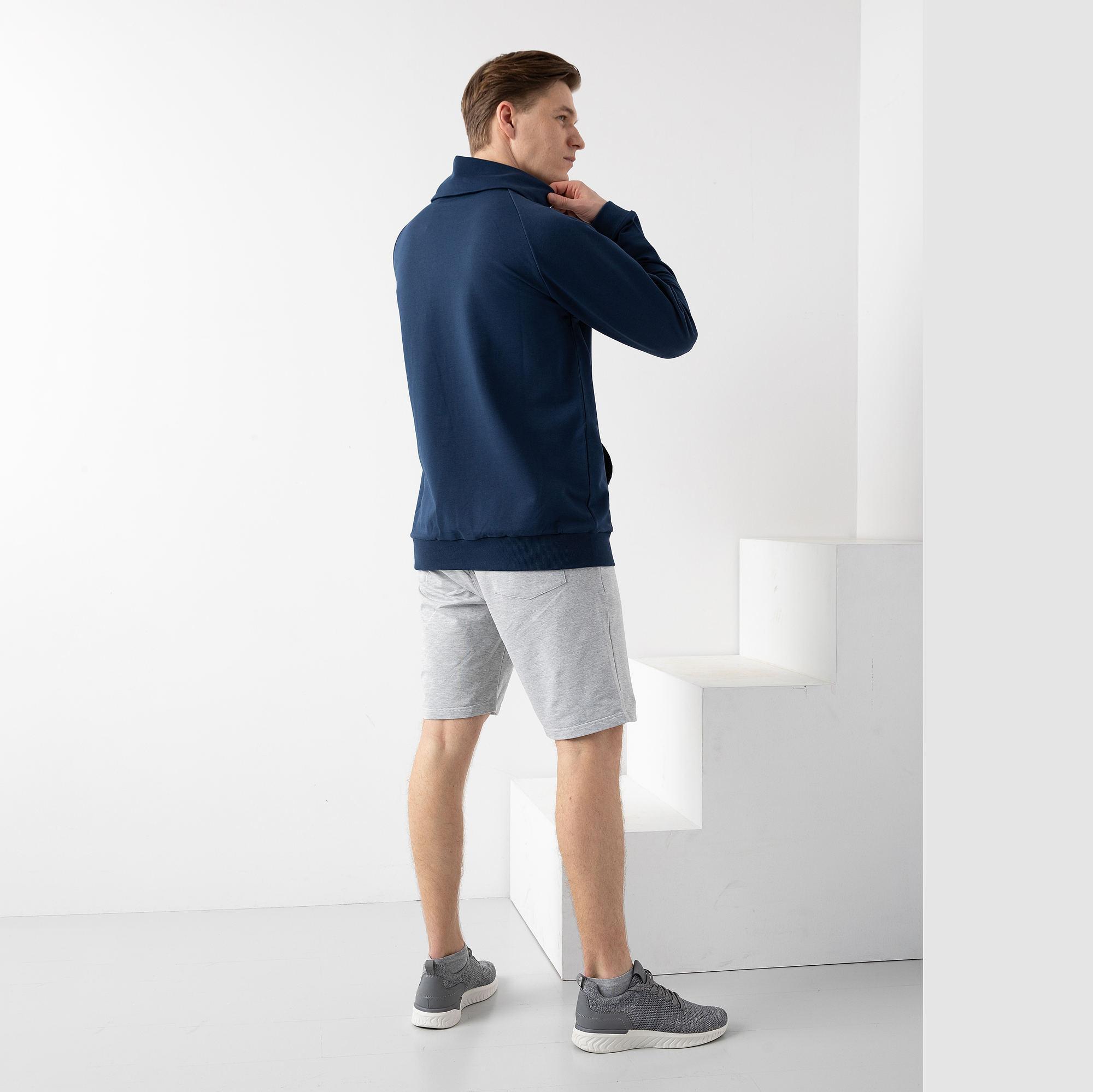 Grey melange shorts Men