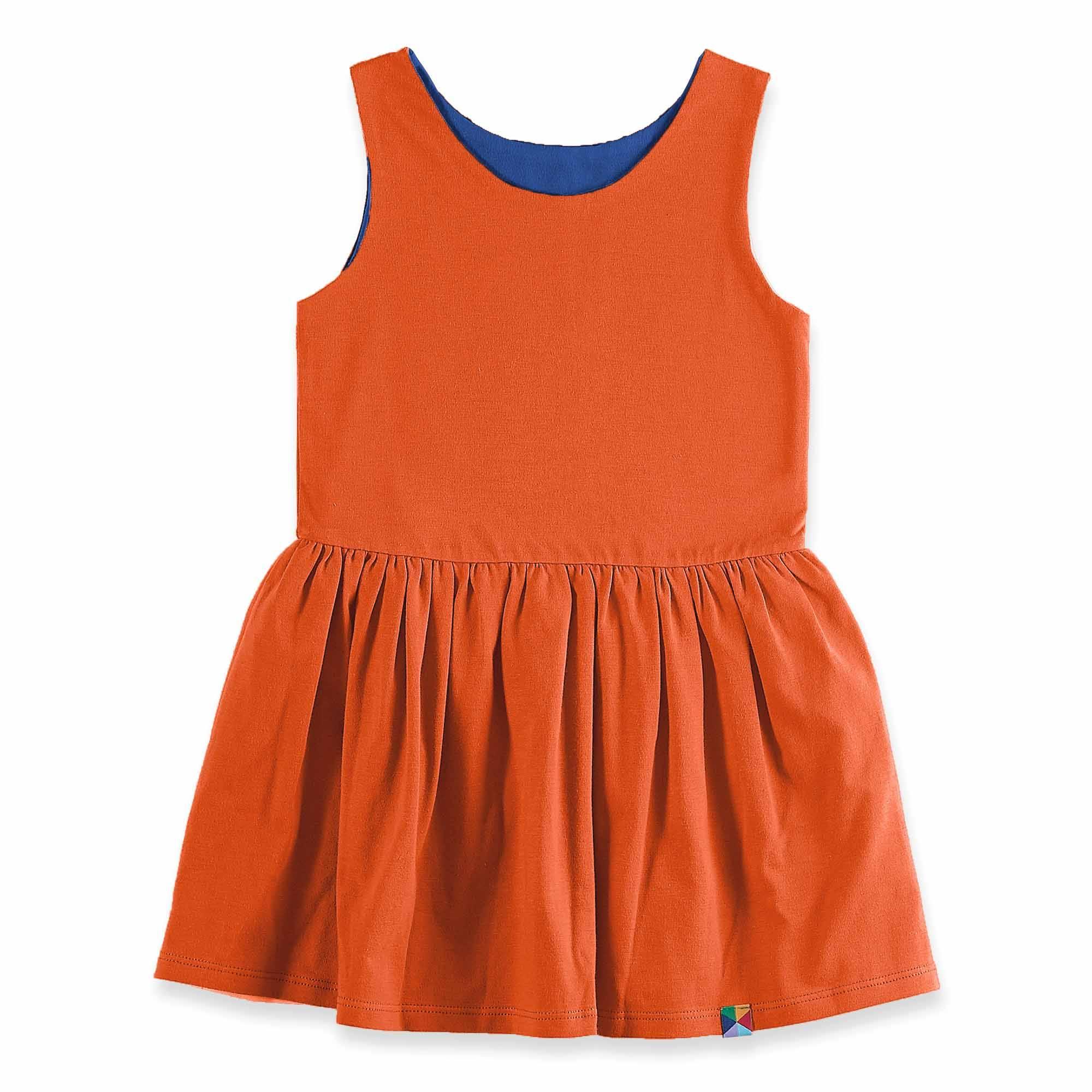 Orange - blue reversible dress