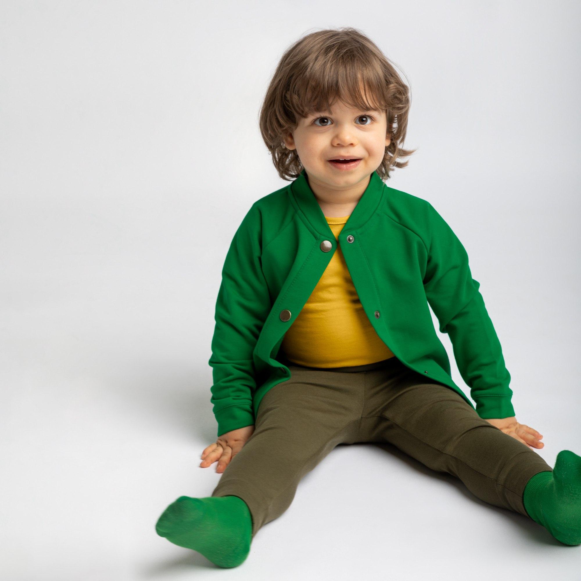 Green button-up bomber jacket Baby