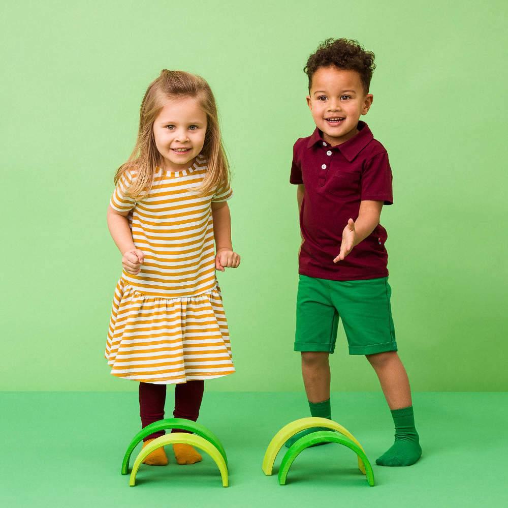 Mustard stripes frill dress