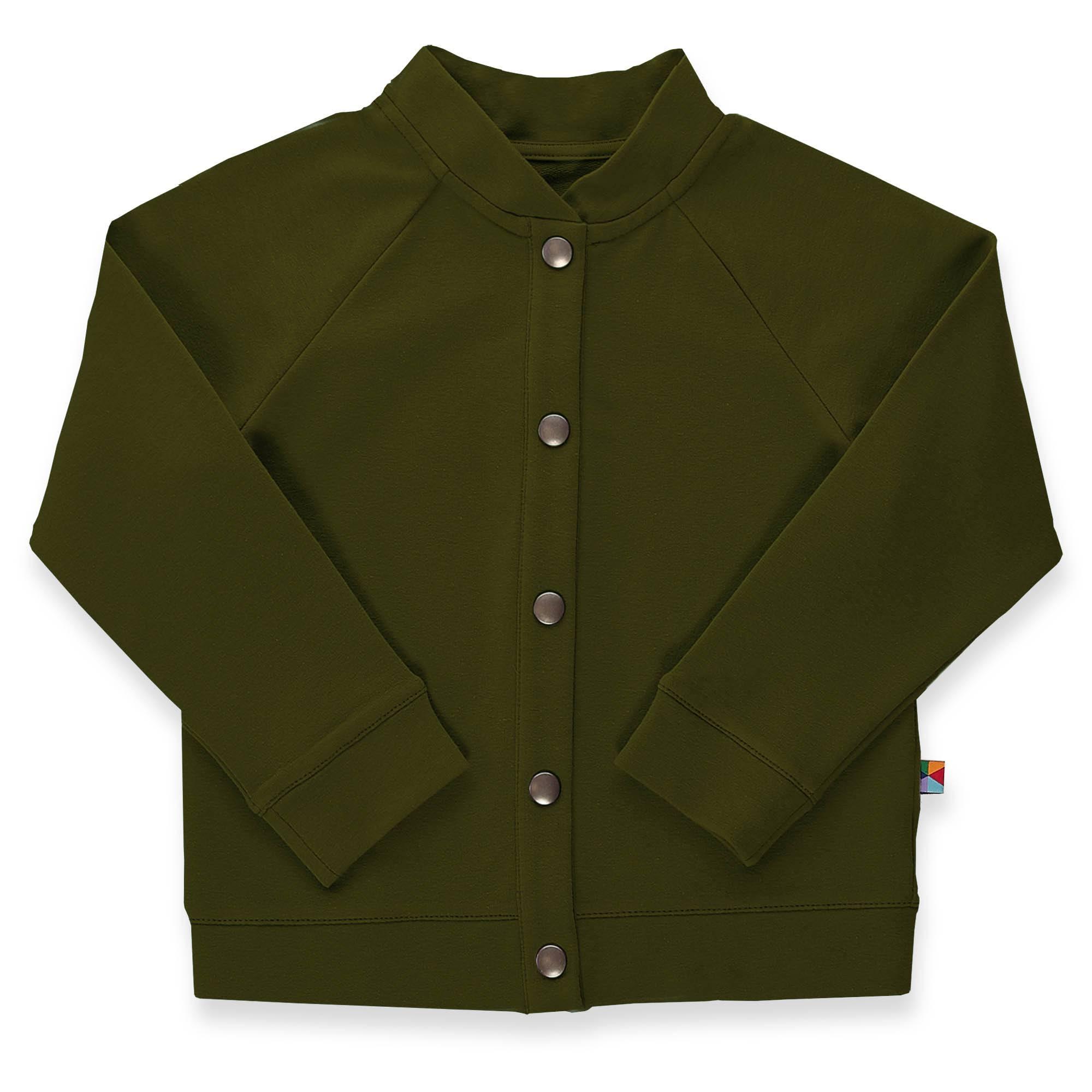 Khaki button-up bomber jacket