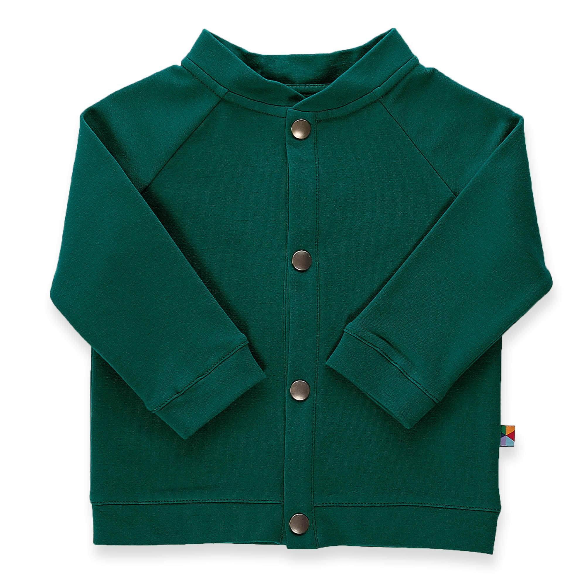 Bottle-green button-up bomber jacket Baby