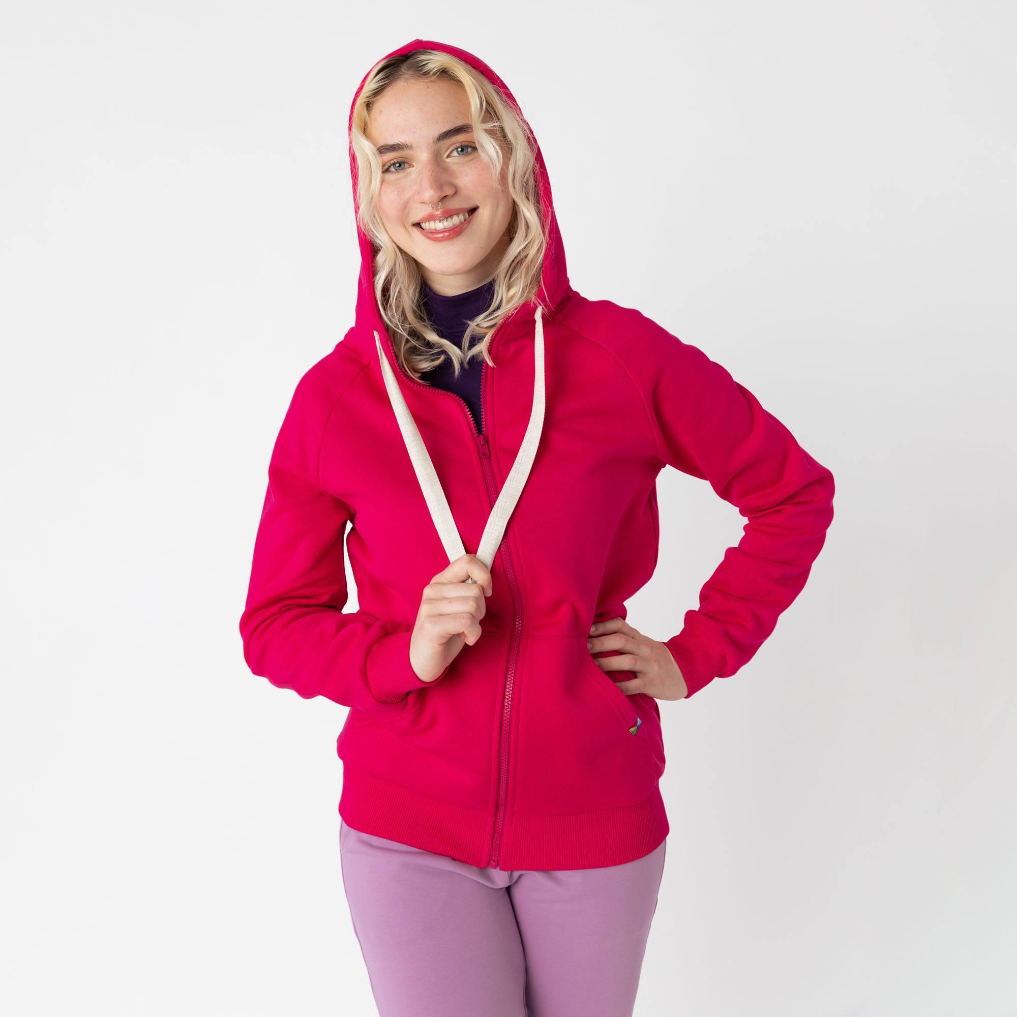 Pink zip-up hoodie Women