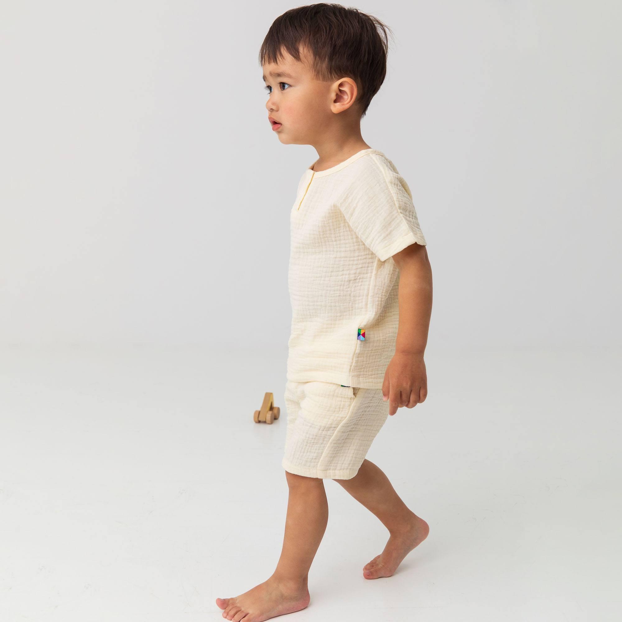 Ecru muslin shorts Baby