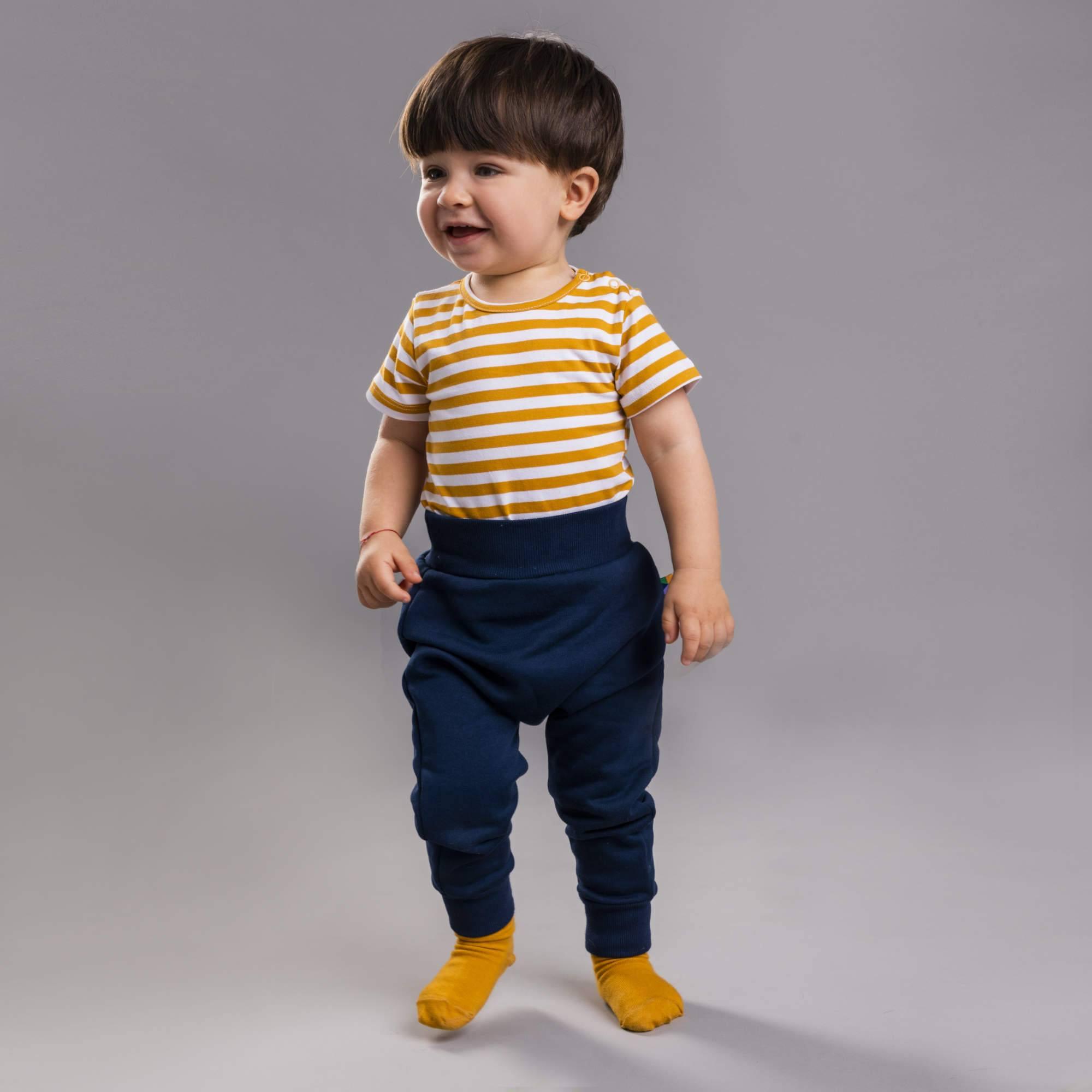 Navy blue fleece-lined joggers Baby