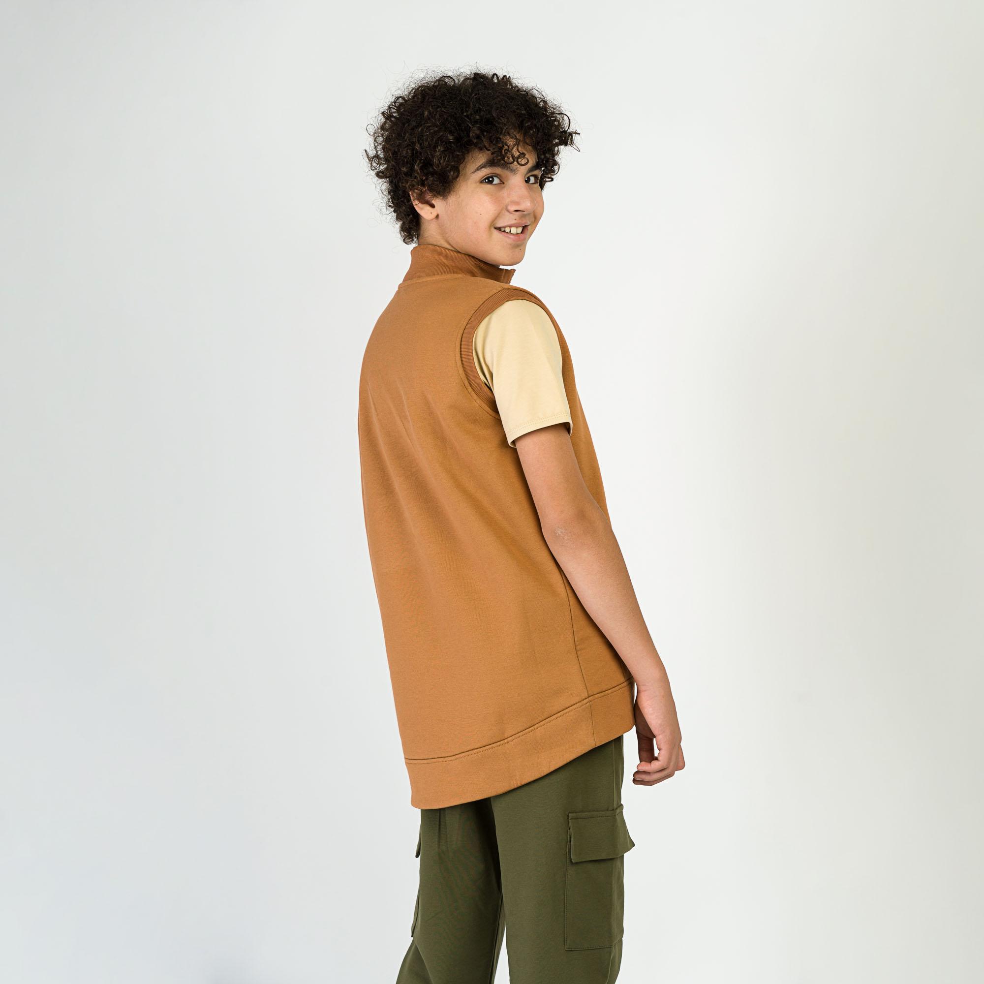 Caramel zip-up vest Junior