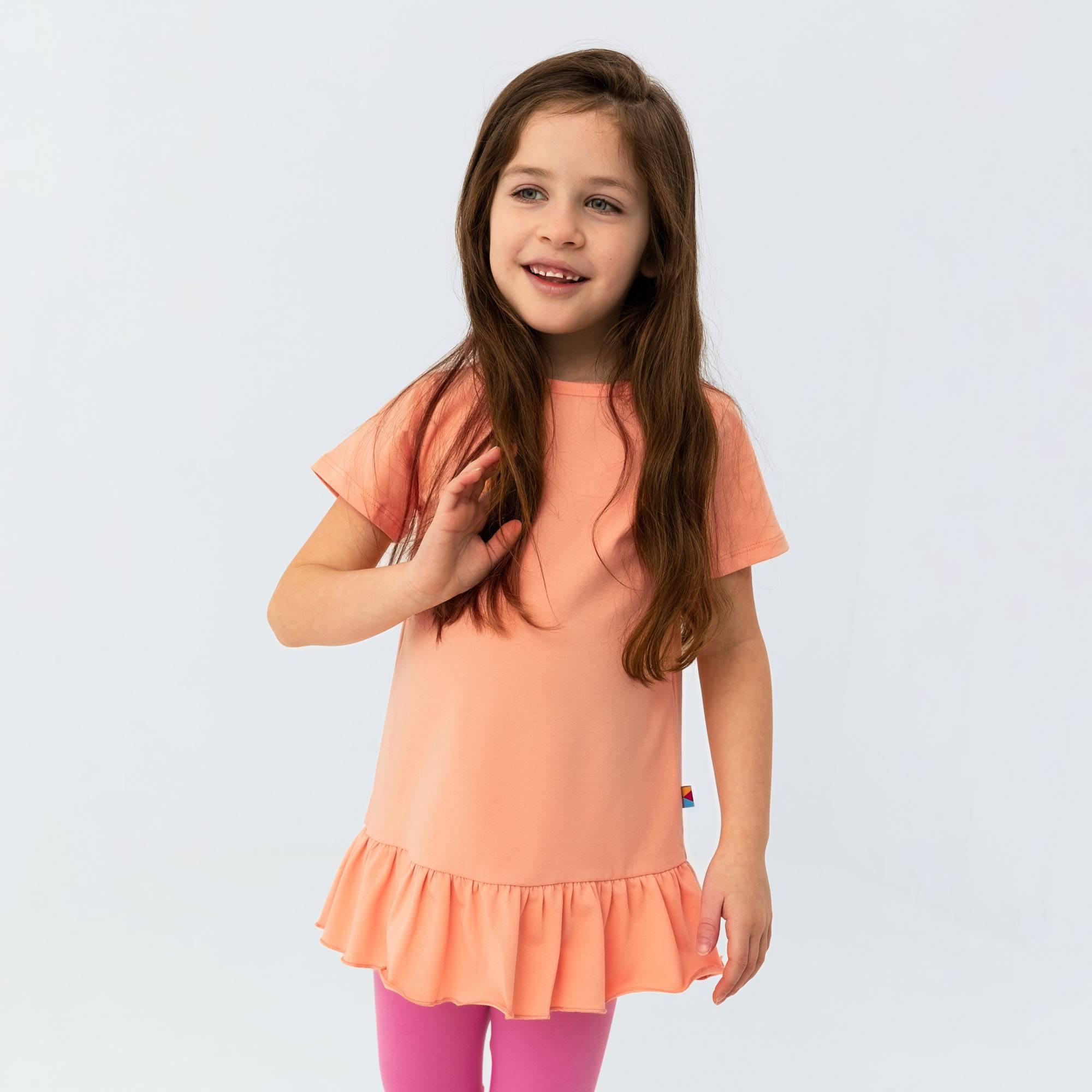 Apricot ruffle short sleeve blouse