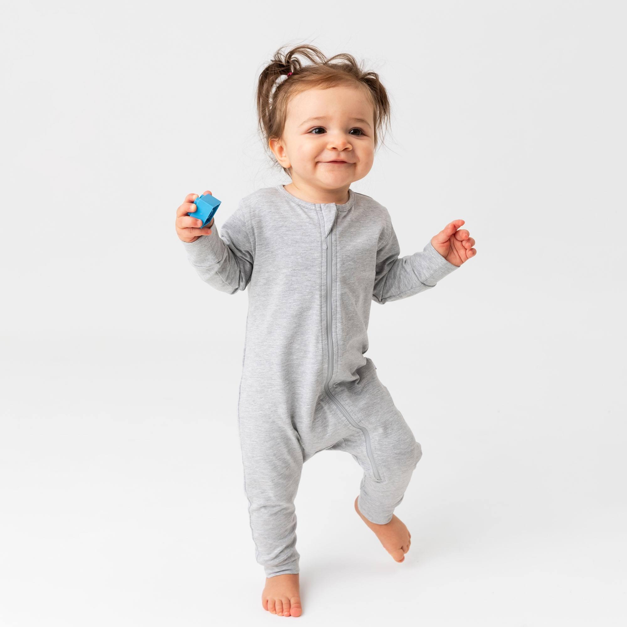 Grey melange romper suit