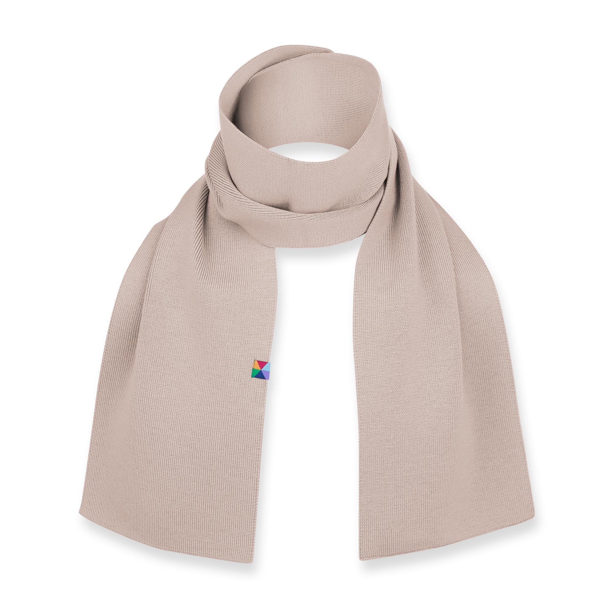 Beige fine knit merino wool scarf kids