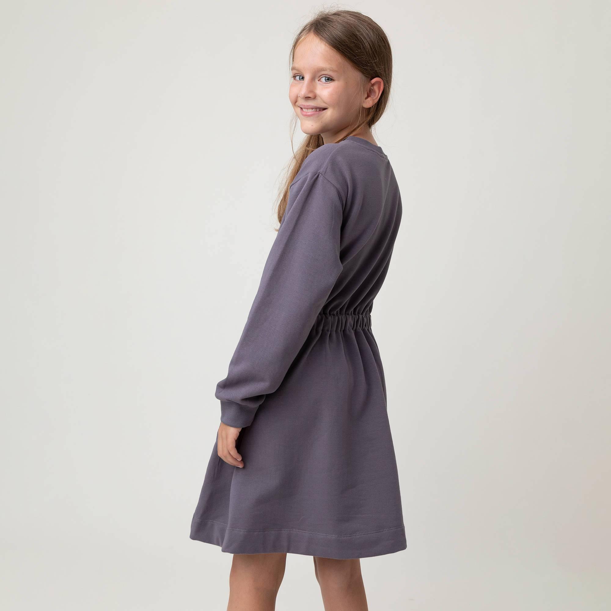 Graphite fleece longsleeve dress