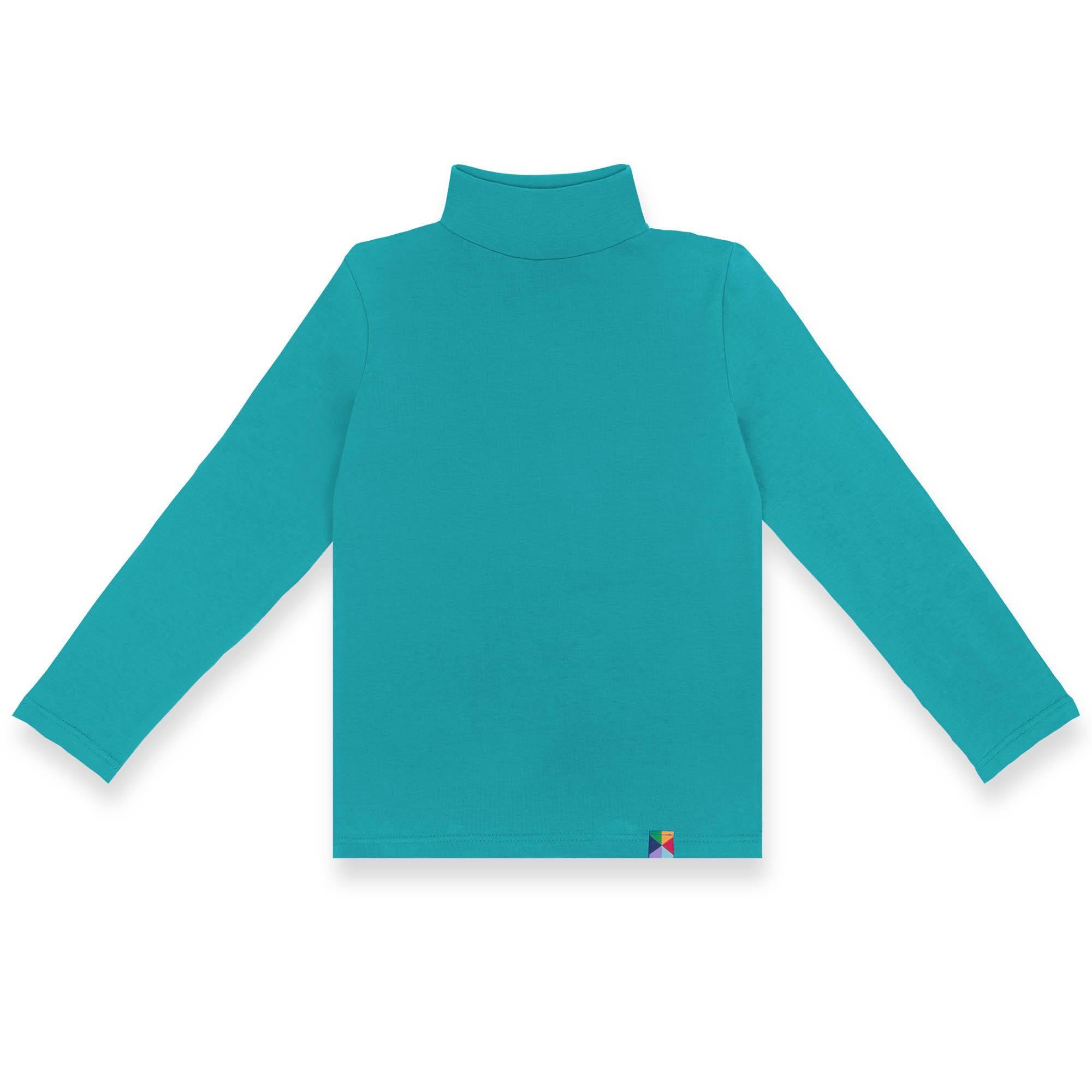 Turquoise turtleneck long sleeve shirt