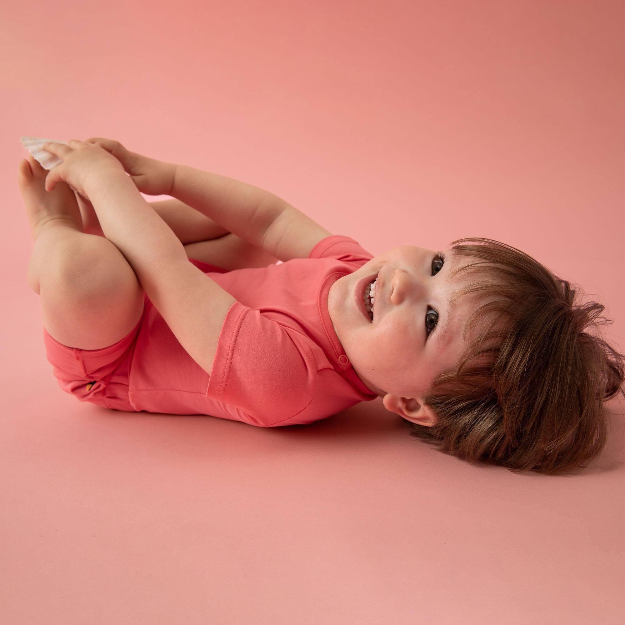 Coral short sleeve bodysuit