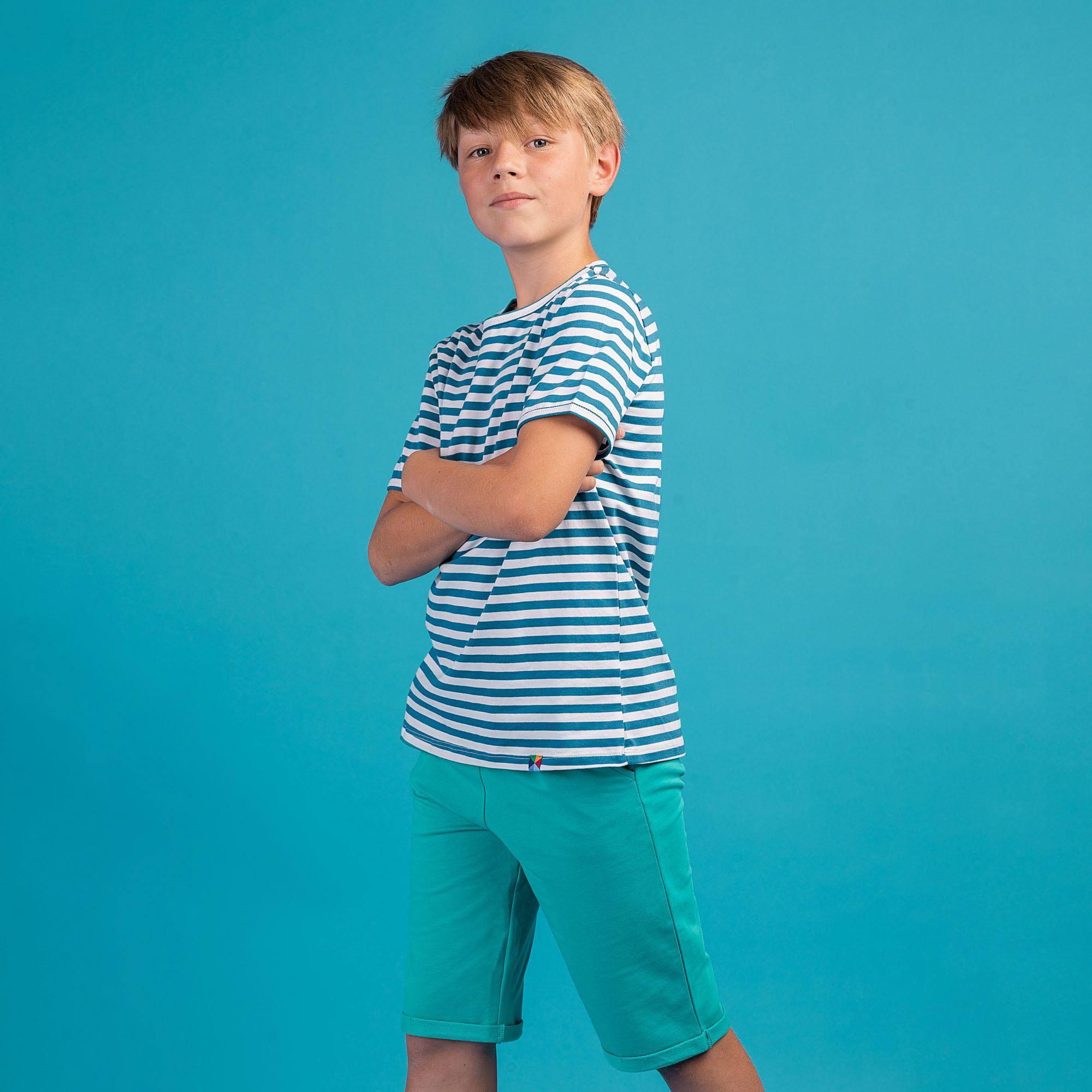 Turquoise stripes T-shirt Junior