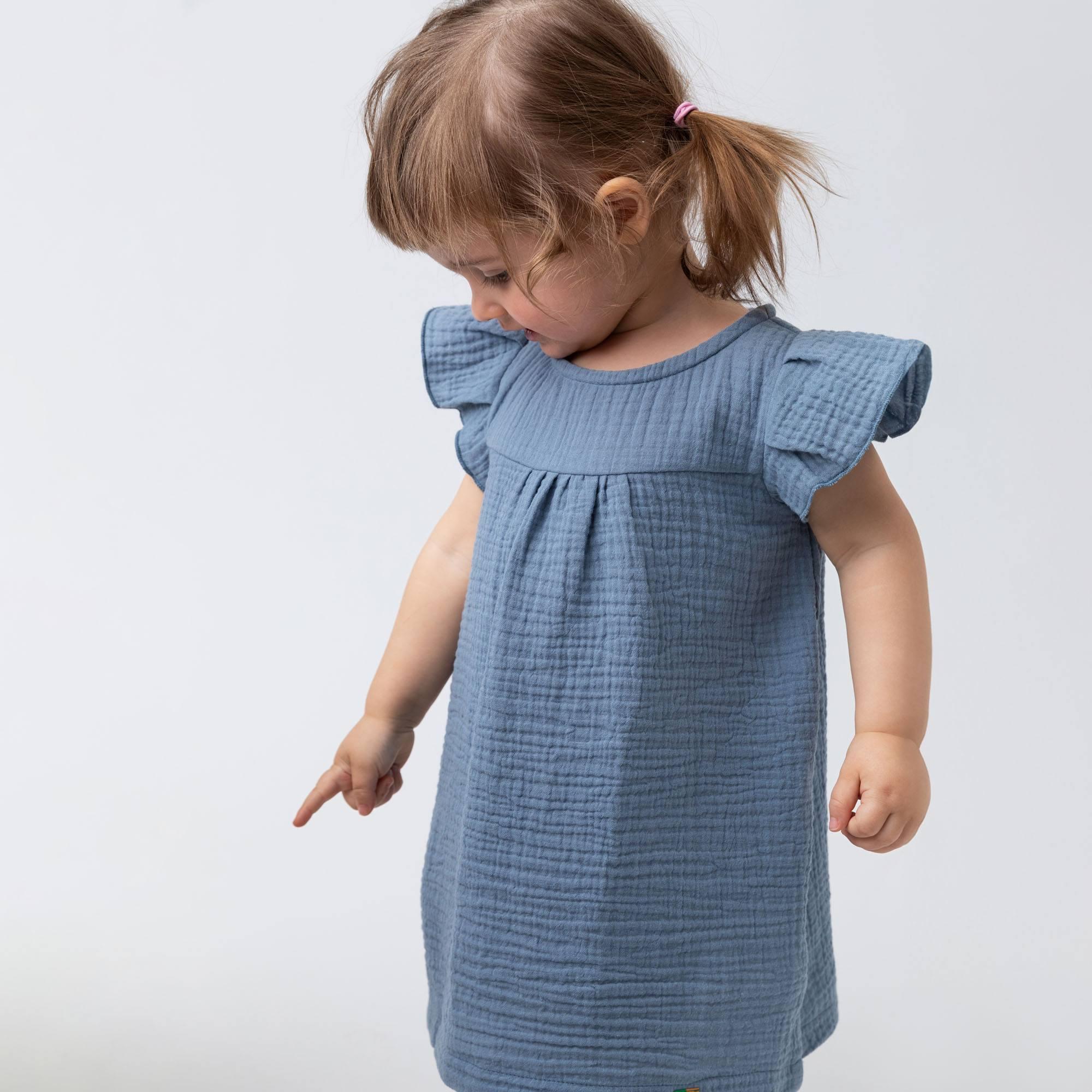 Sky blue muslin dress Baby