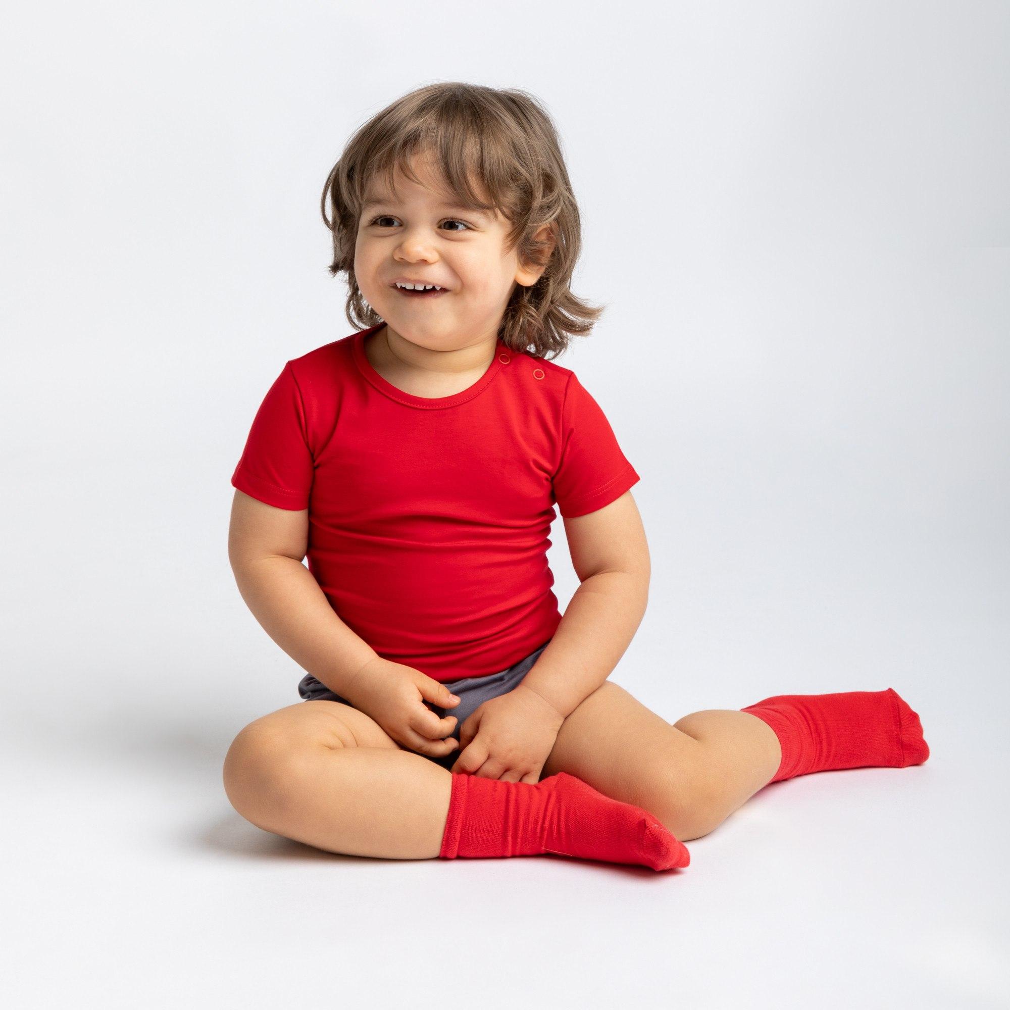 Red short sleeve bodysuit