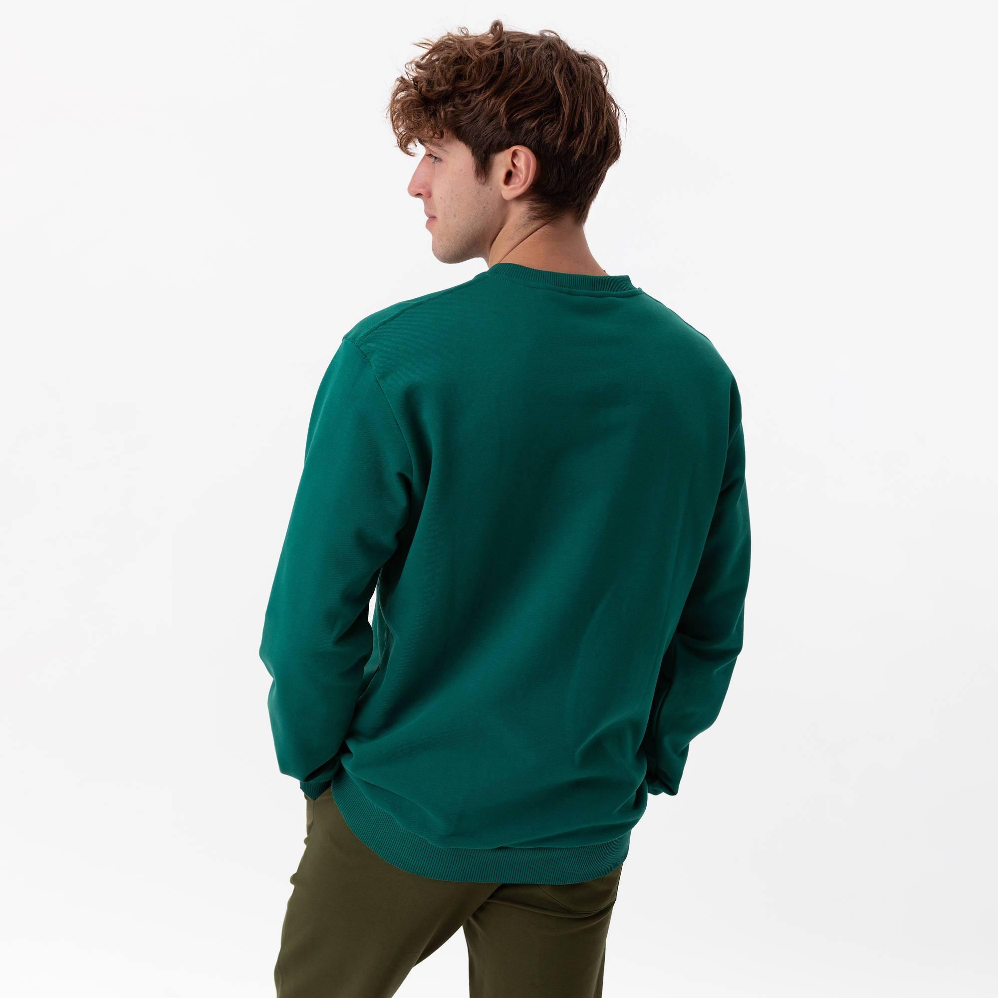 Bottle-green pullover sweatshirt Men