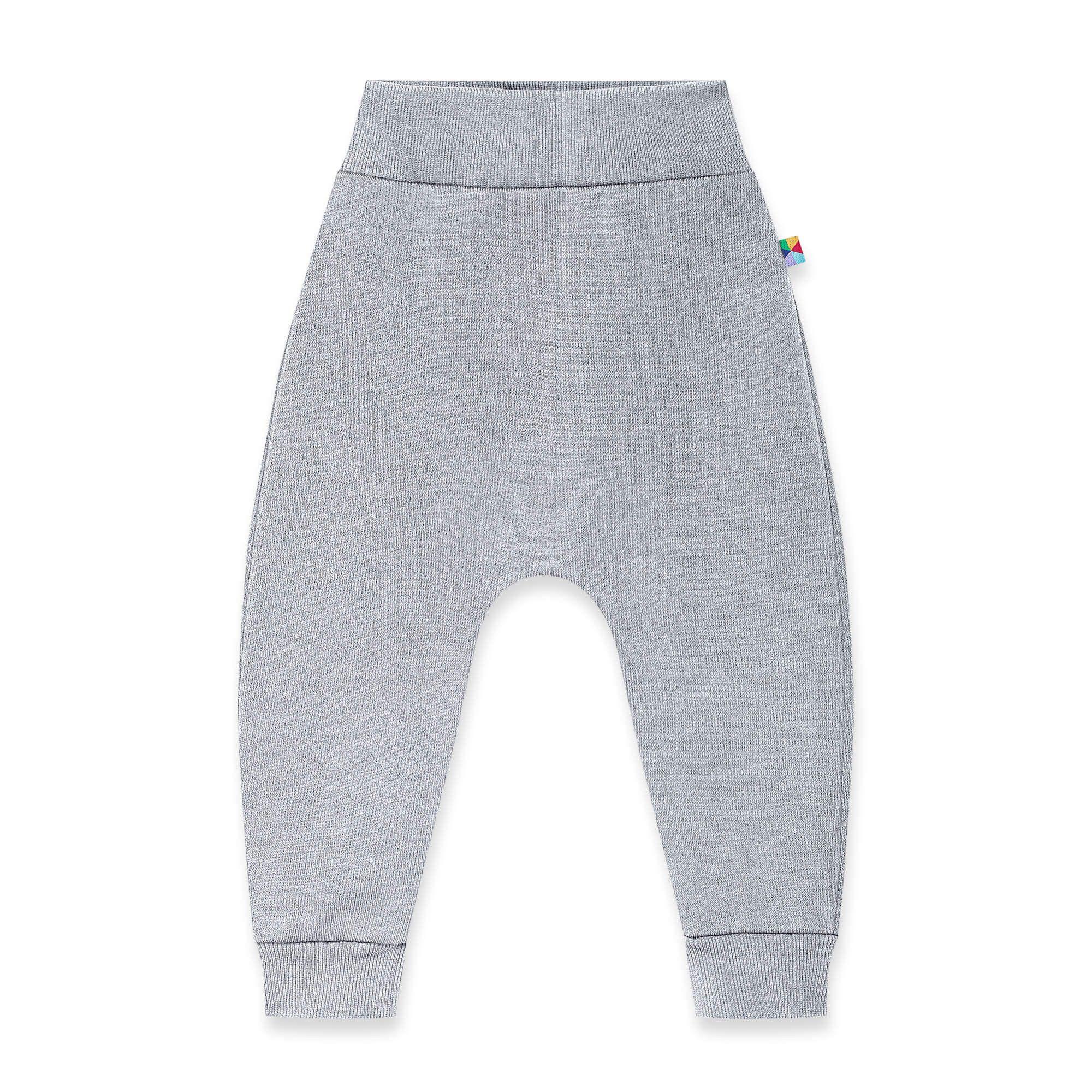 Grey melange fleece-lined joggers Baby