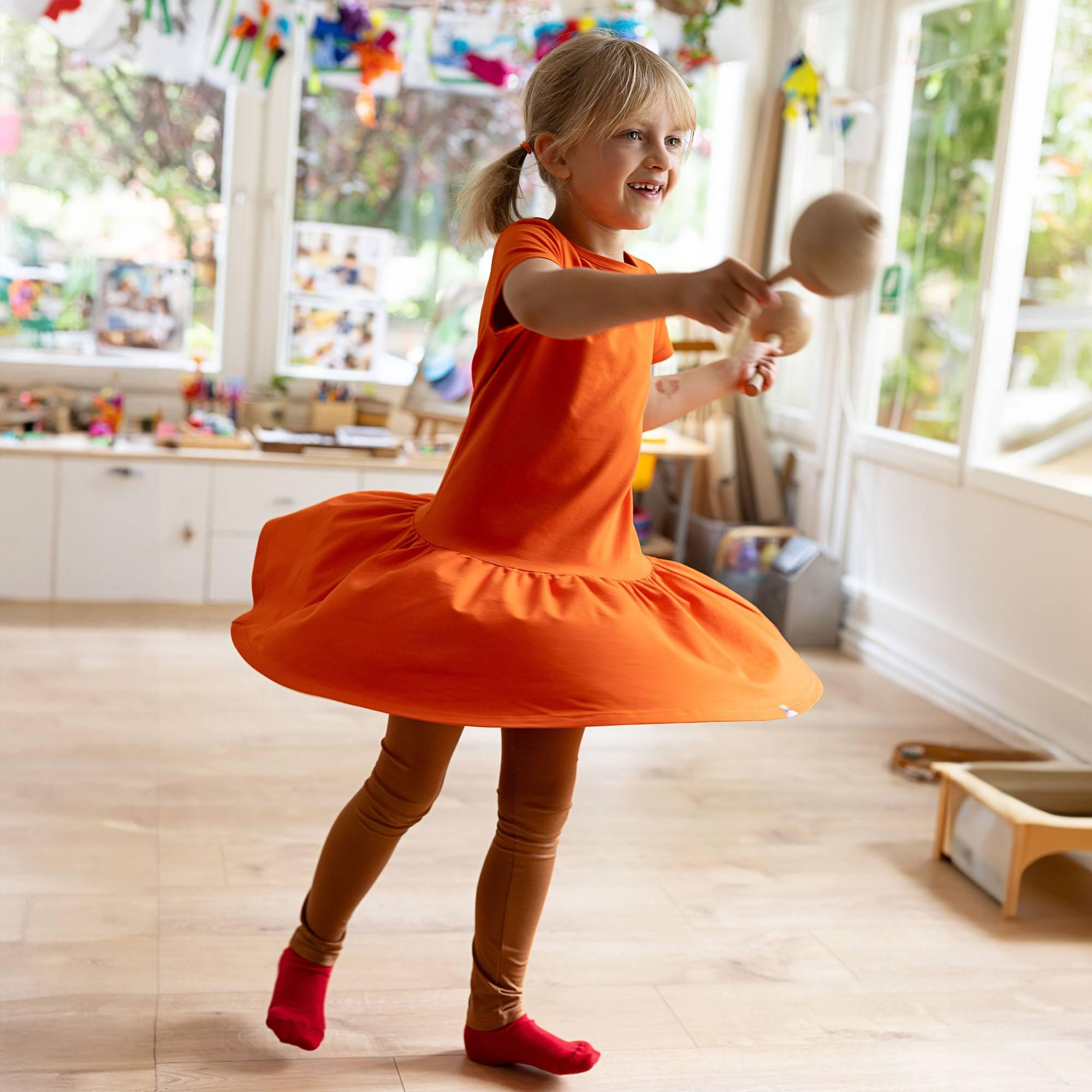 Orange frill dress