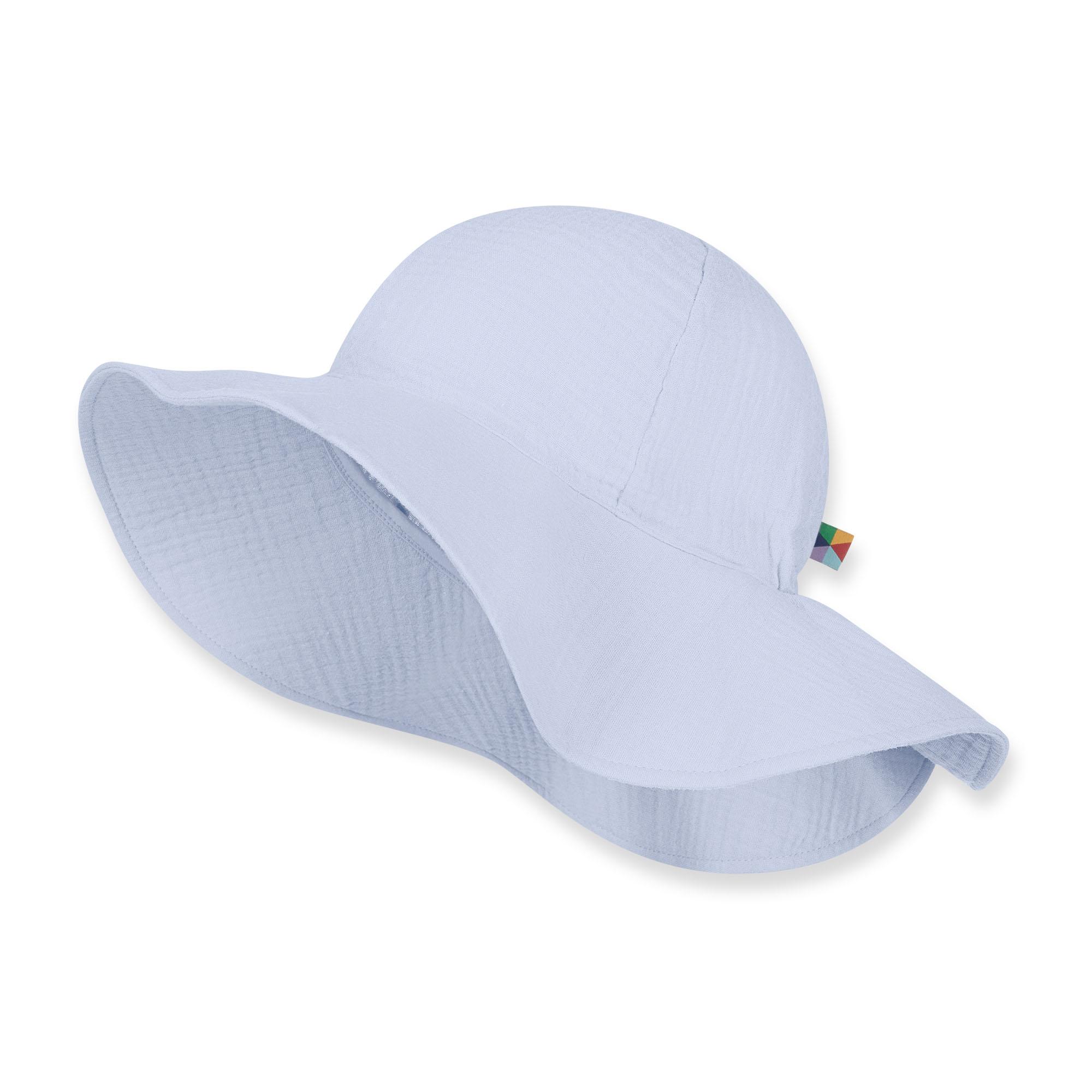 Light blue muslin brimmed hat