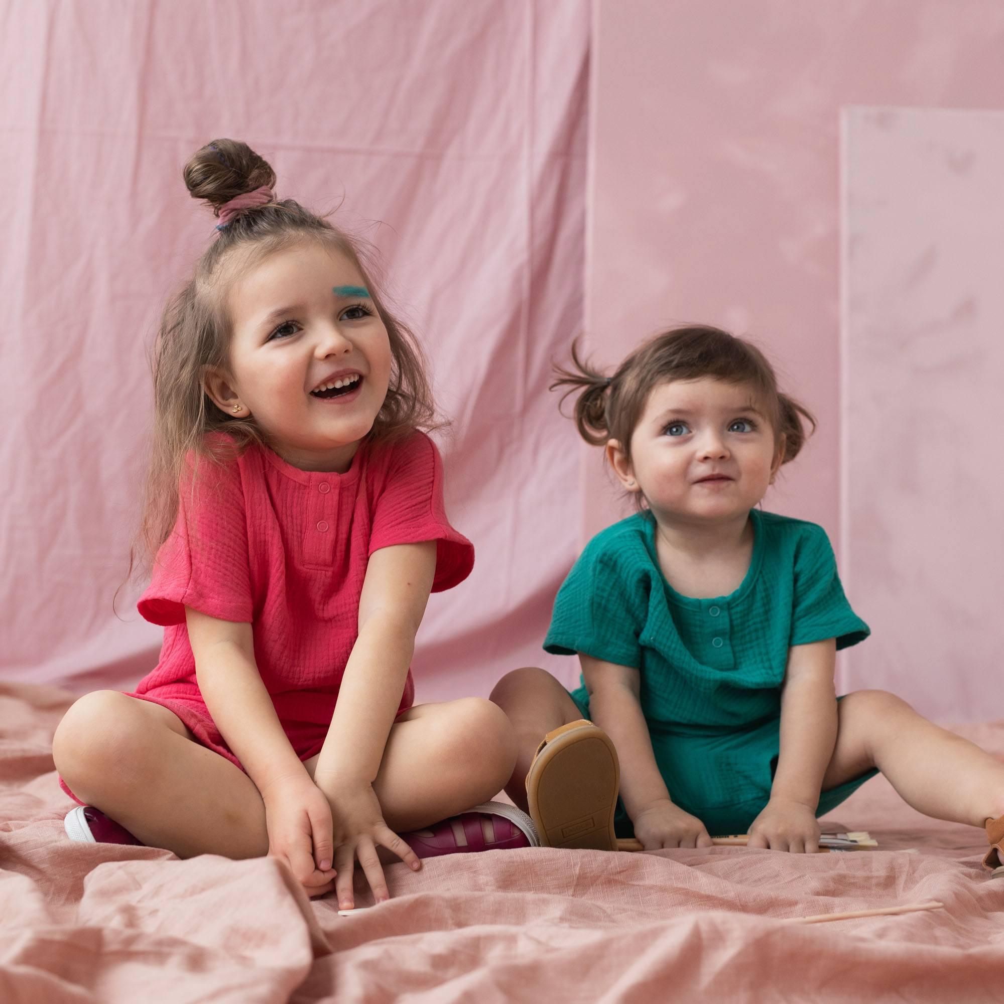 Coral muslin shorts