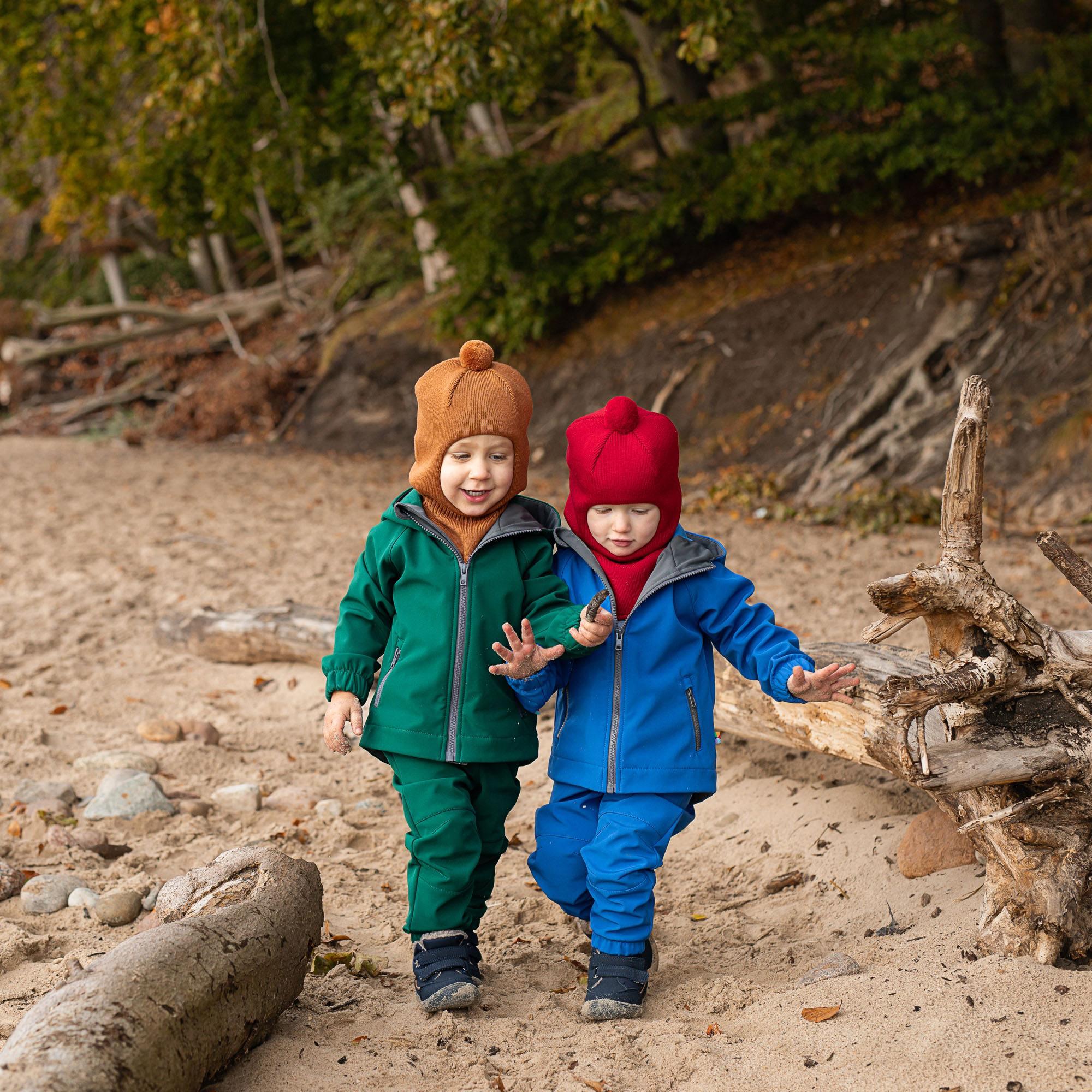 Bottle-green softshell jacket Baby