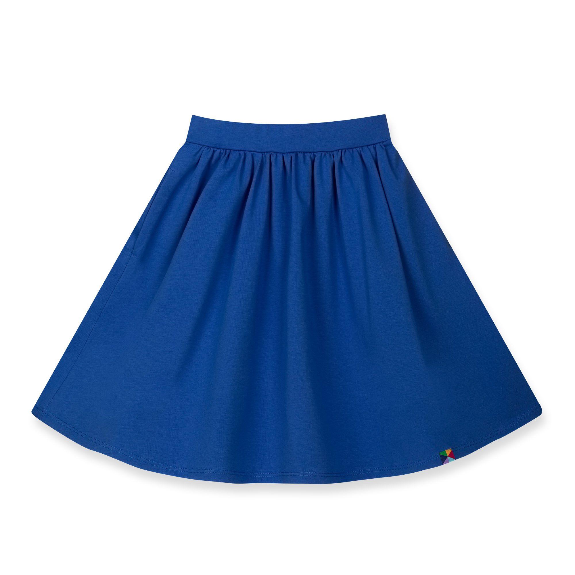 Blue midi skirt with pockets