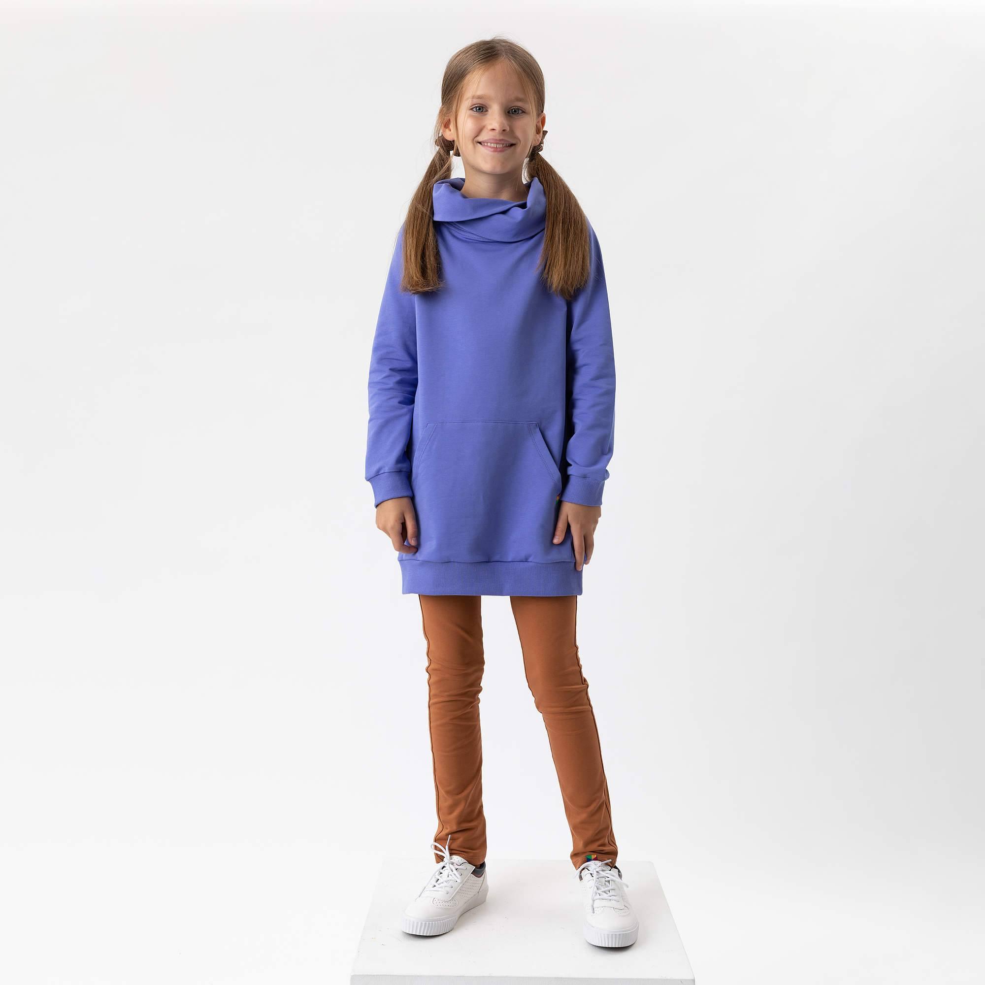 Very peri long funnel neck pullover sweatshirt