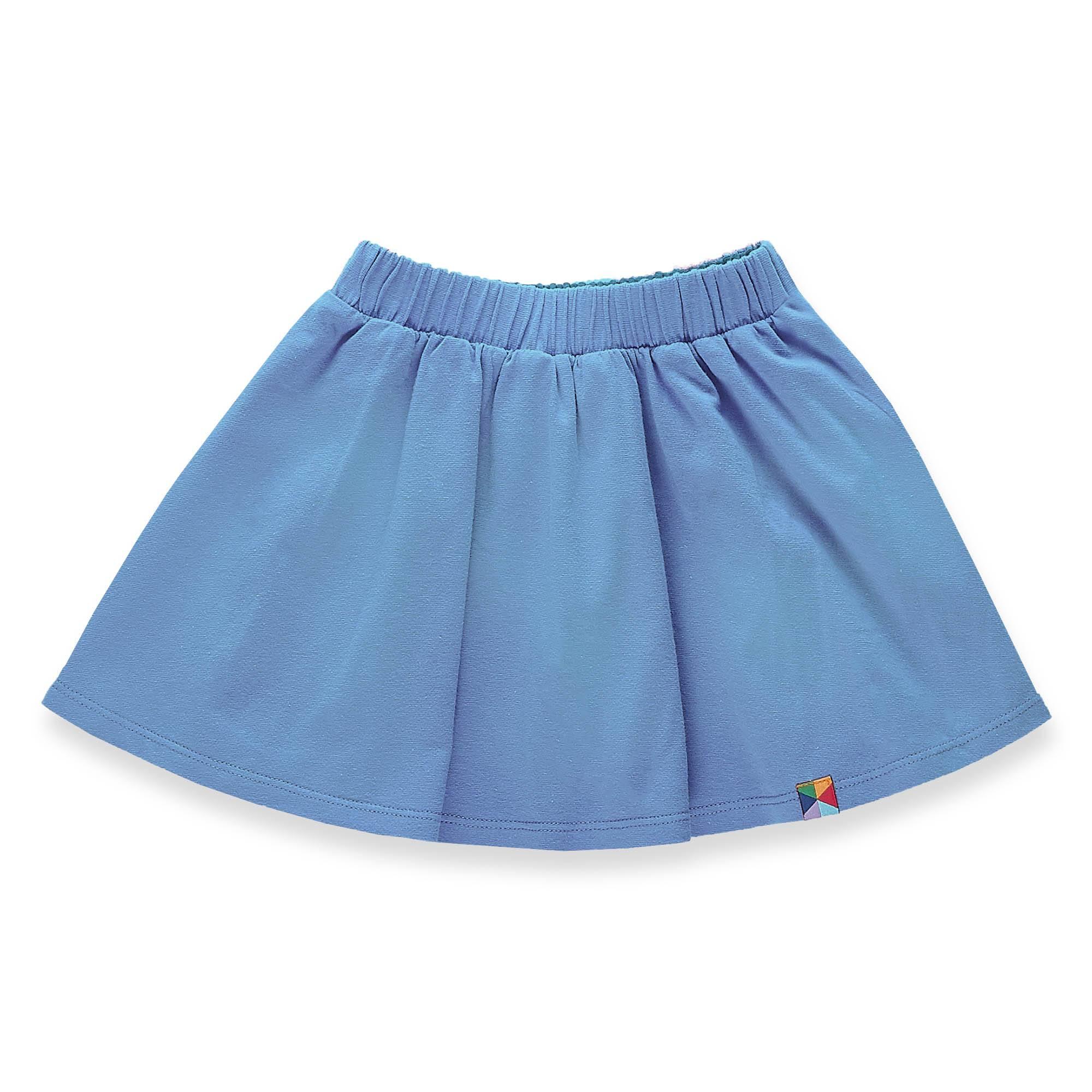 Coral - sky blue reversible skirt