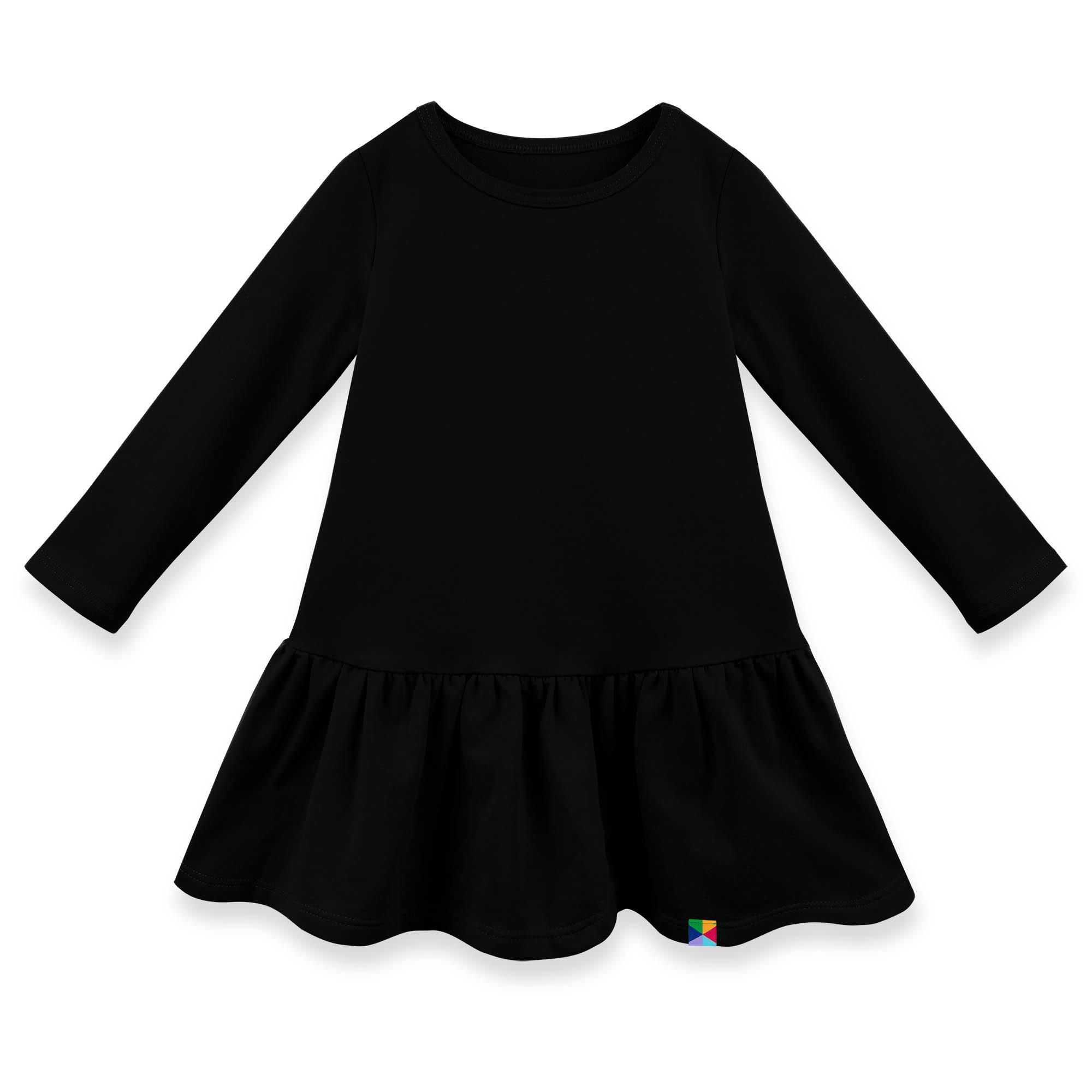 Black flared sweatshirt dress