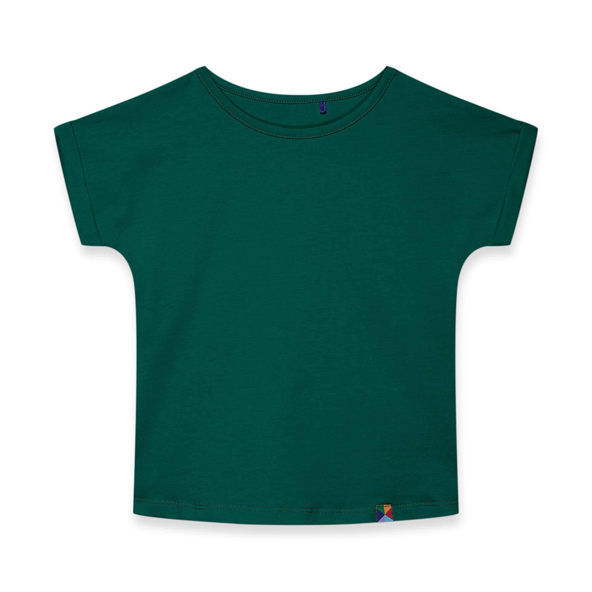 Bottle-green crew neck shirt