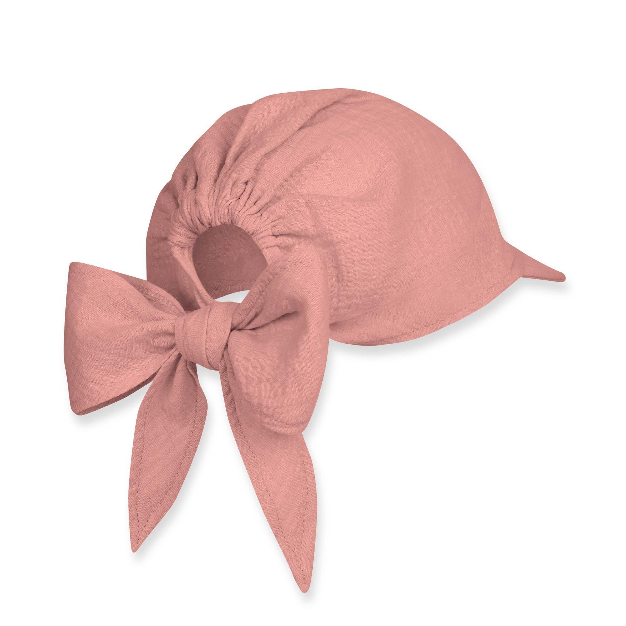 Pink muslin bandana hat