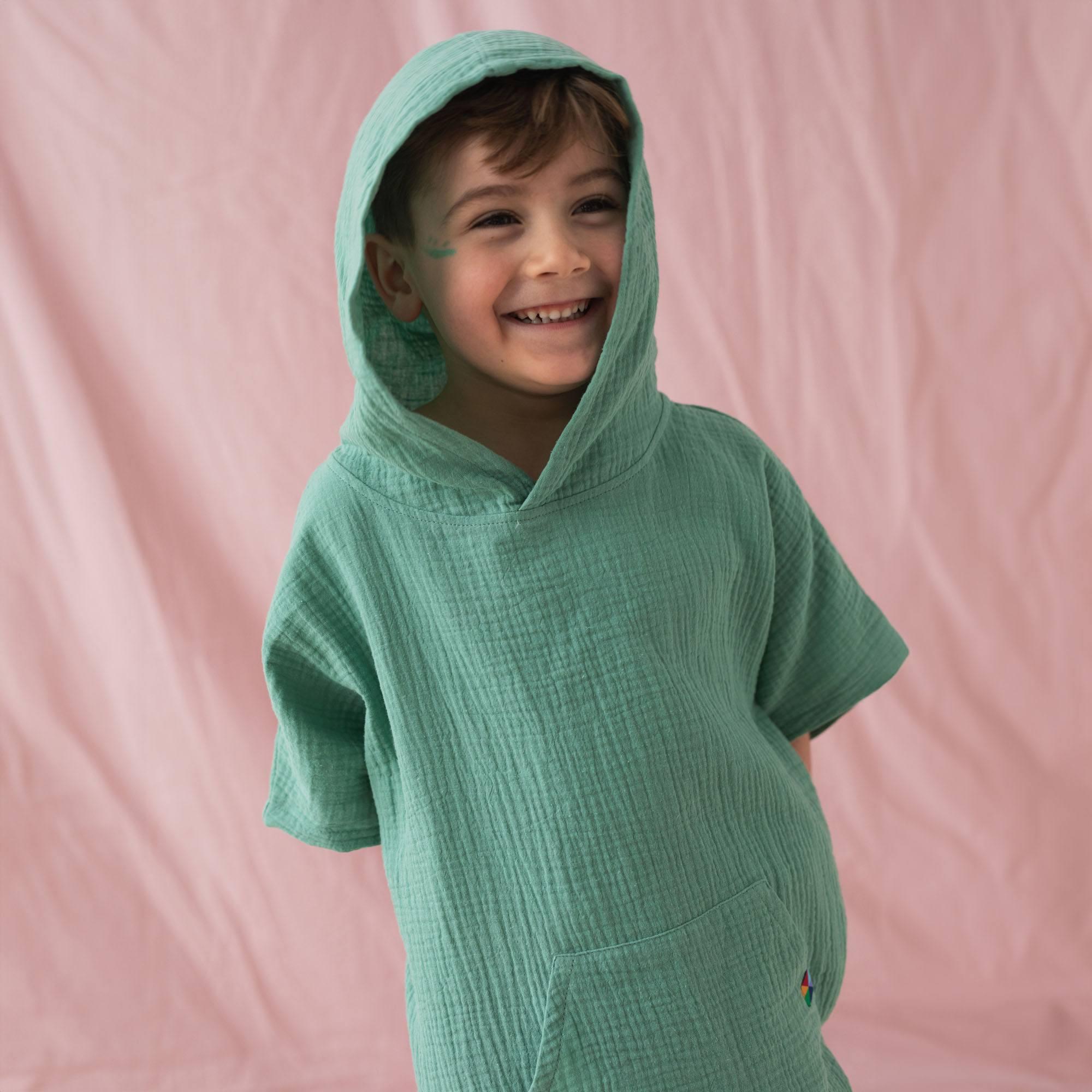 Celadon muslin poncho