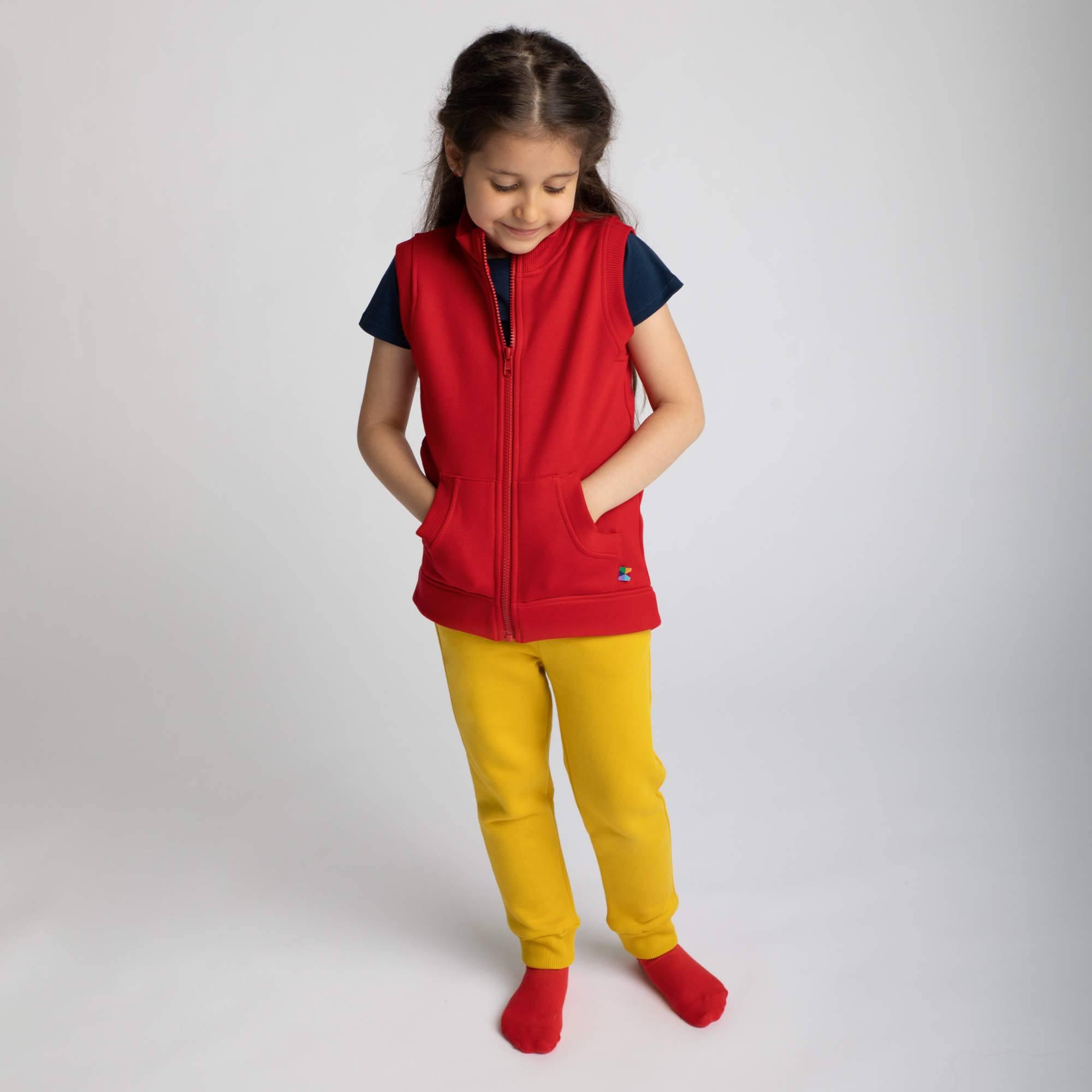 Mustard fleece-lined joggers kids