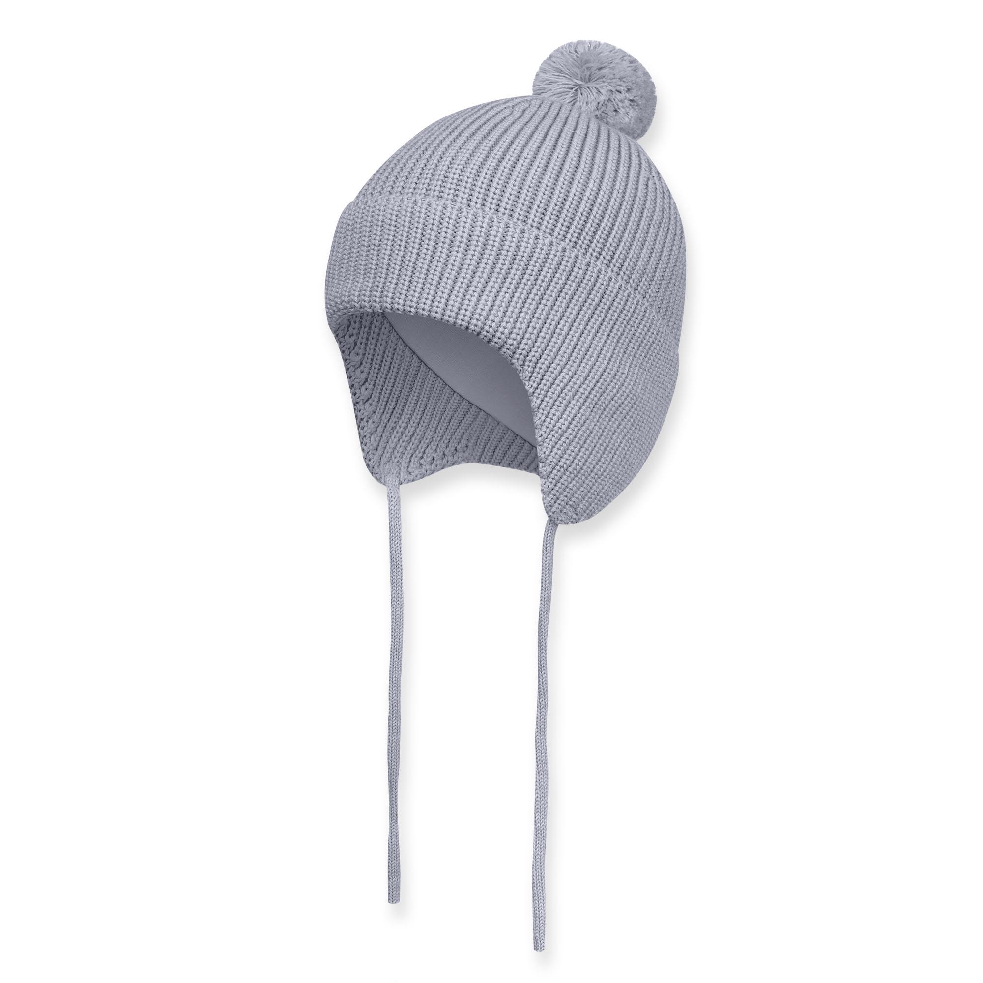 Grey melange merino wool hat Baby