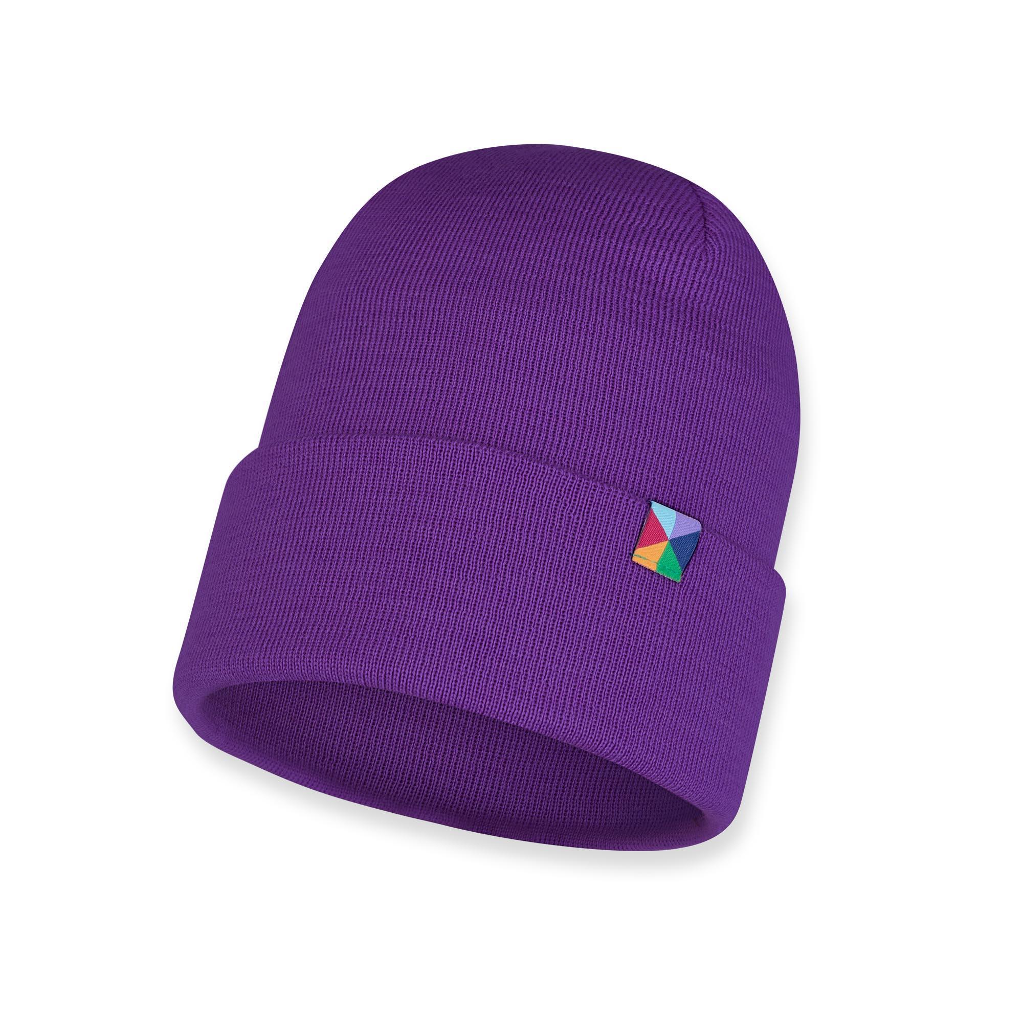 Violet fine knit merino wool cap kids