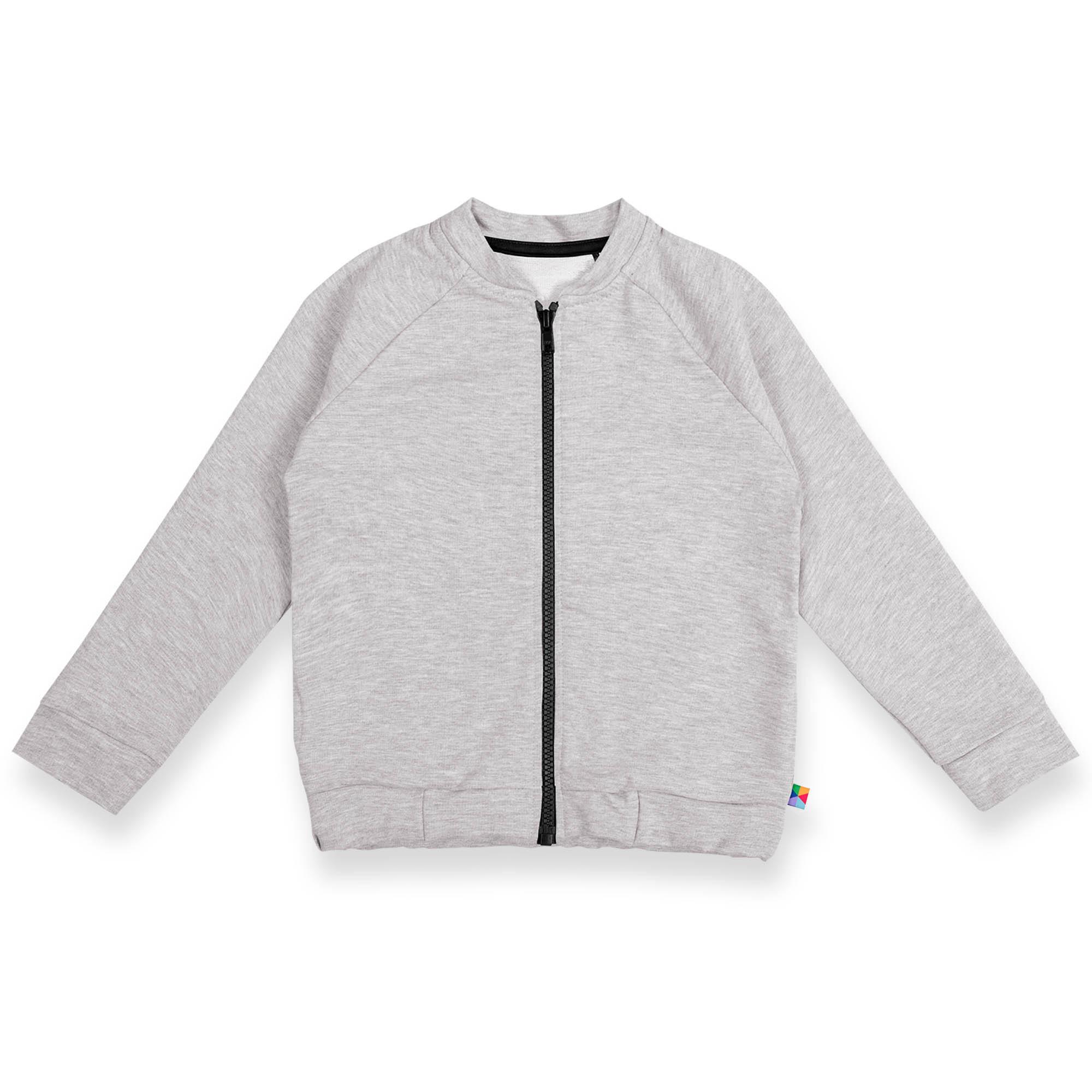 Grey melange zip-up sweatshirt