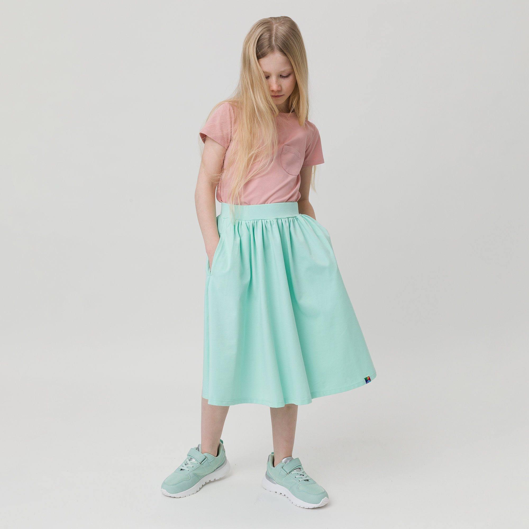 Mint midi skirt with pockets