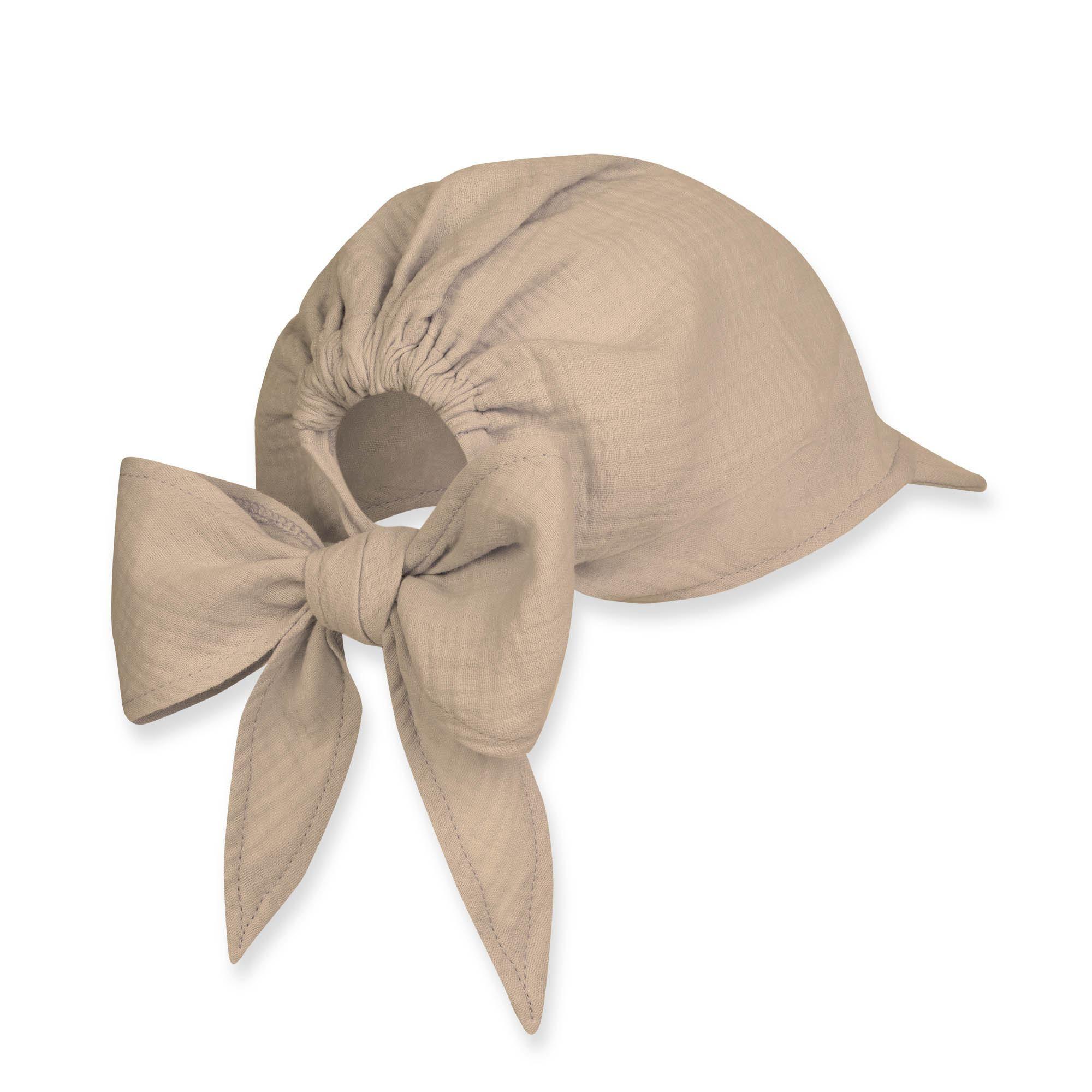 Beige muslin bandana hat