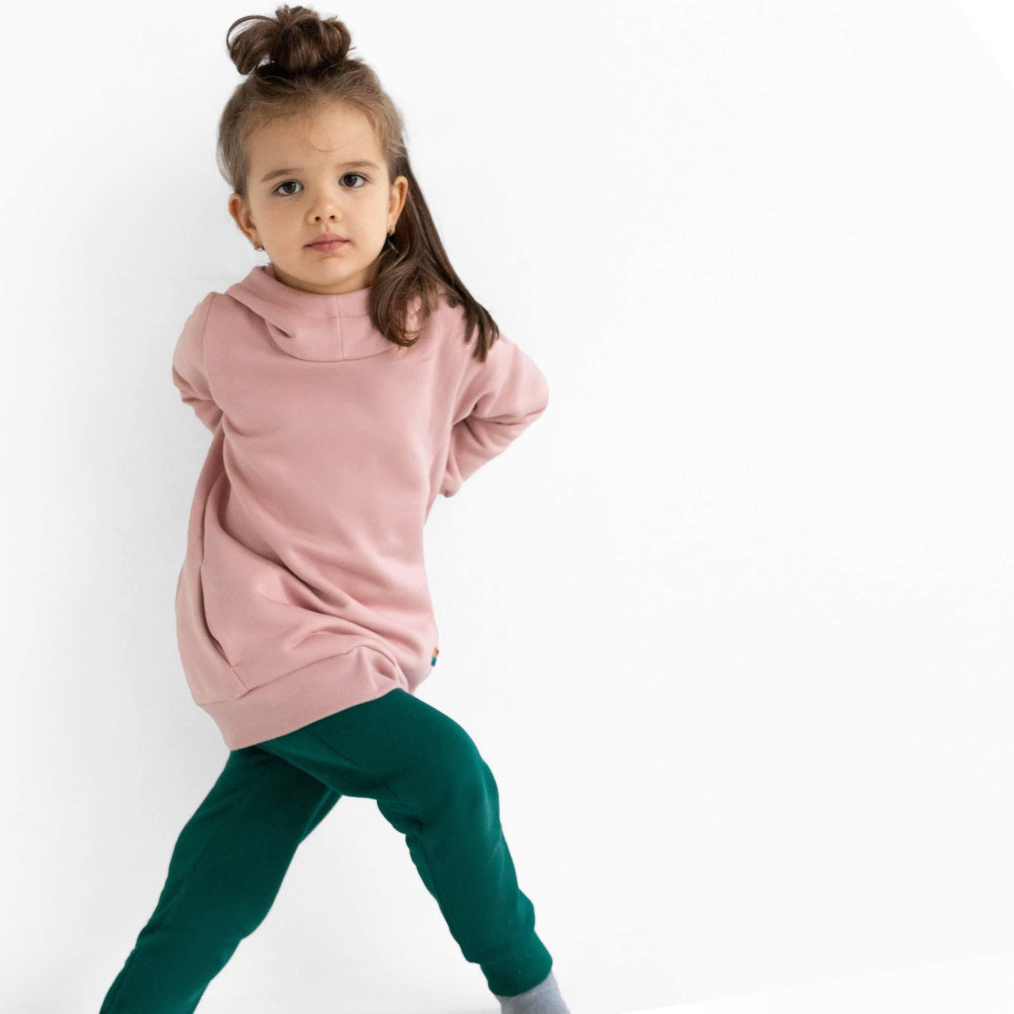 Bottle-green fleece-lined joggers kids