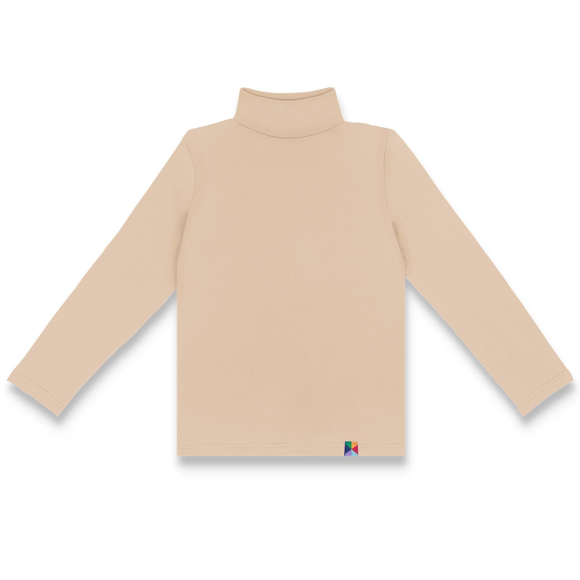 Beige turtleneck long sleeve shirt