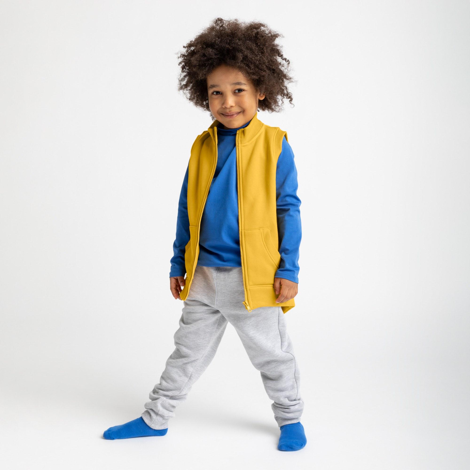 Grey melange fleece-lined joggers kids